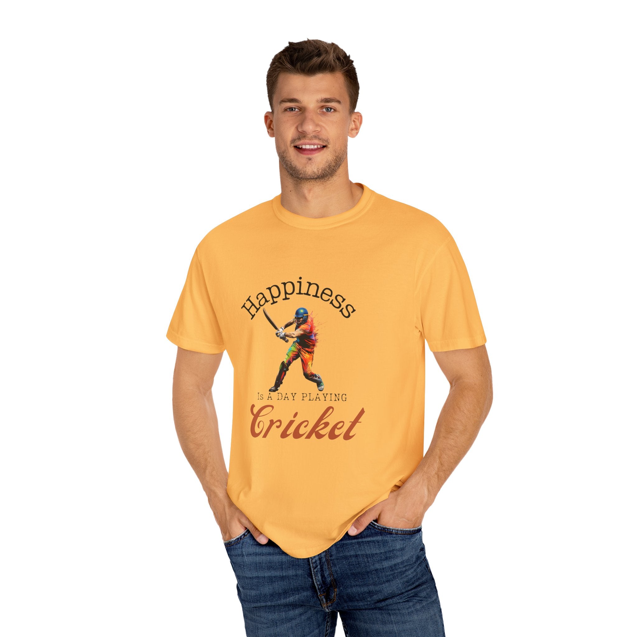 Happiness Is A Day Playing Cricket, unique desi style cricket lover gift tshirt, IPL/T20 world cup tees Unisex T-shirt