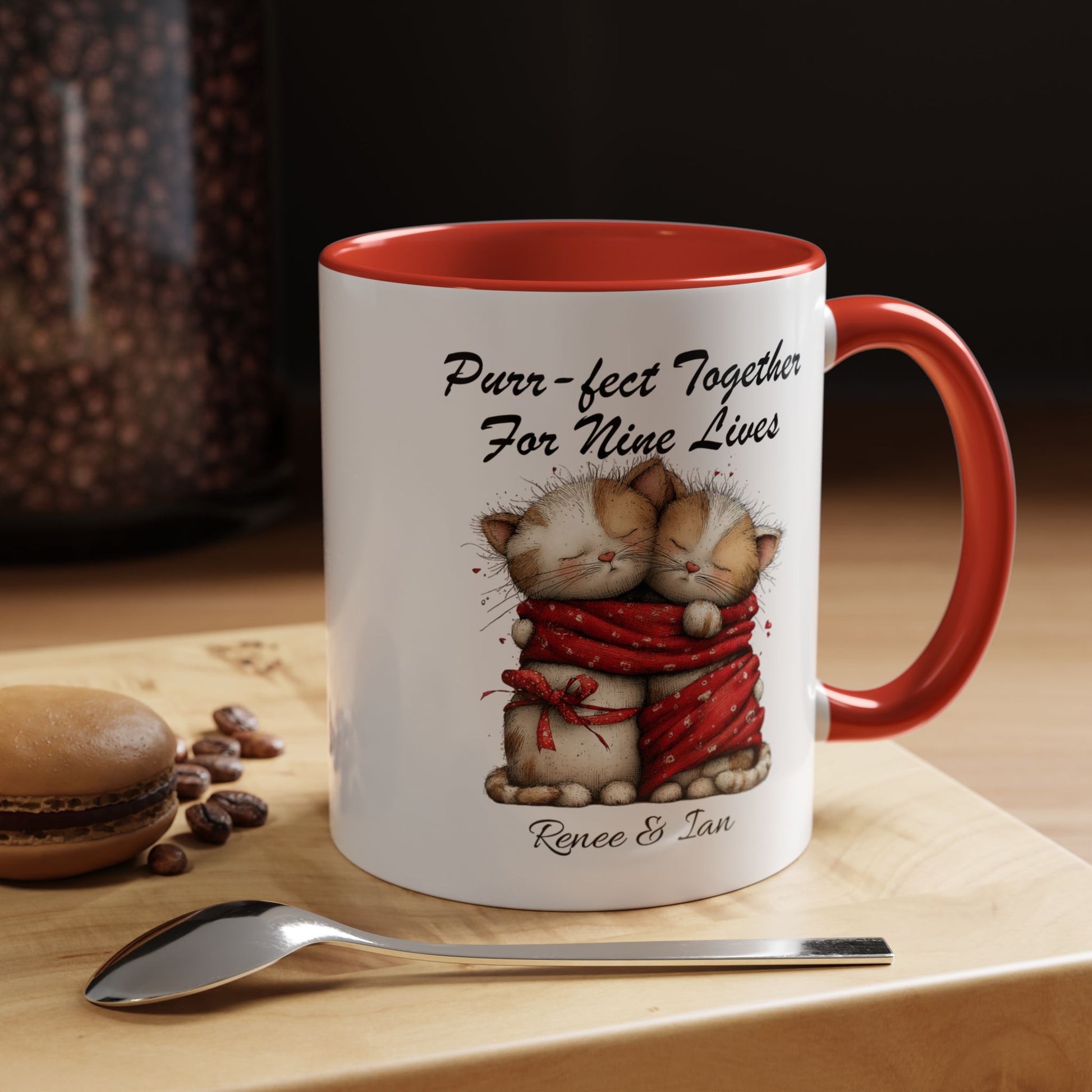 Purr fect Together For Nine Lives Mug Lifestyle Mockup | Nutty Designs