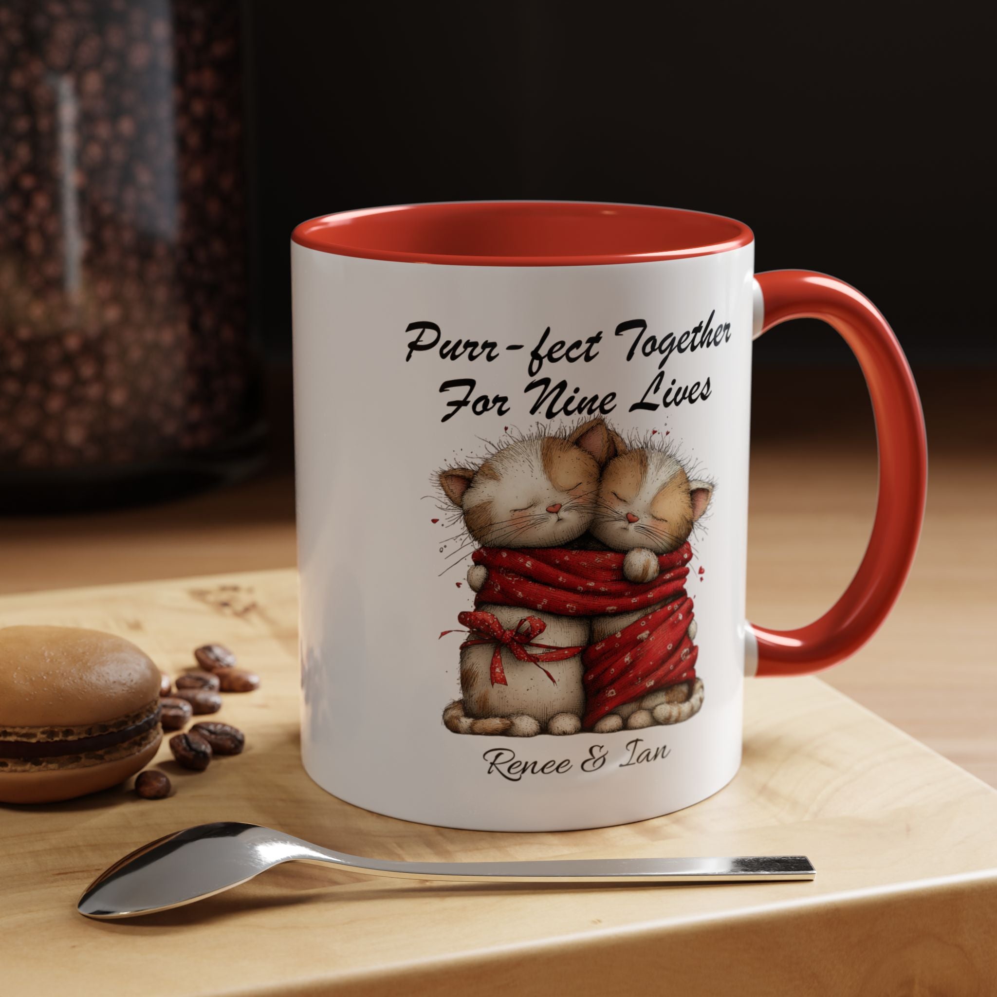 Purr fect Together For Nine Lives Mug Lifestyle Mockup | Nutty Designs