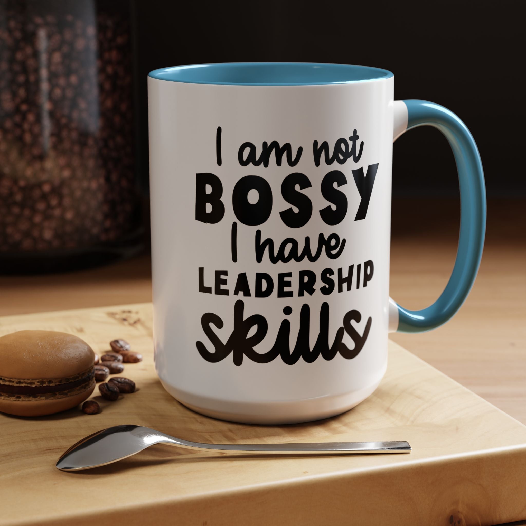 Funny Coffee Mug, Personalized Mug, I am Not Bossy I Have Leadership Skills Accent Cup (11, 15oz), Gift Under 20, White Elephant Gift