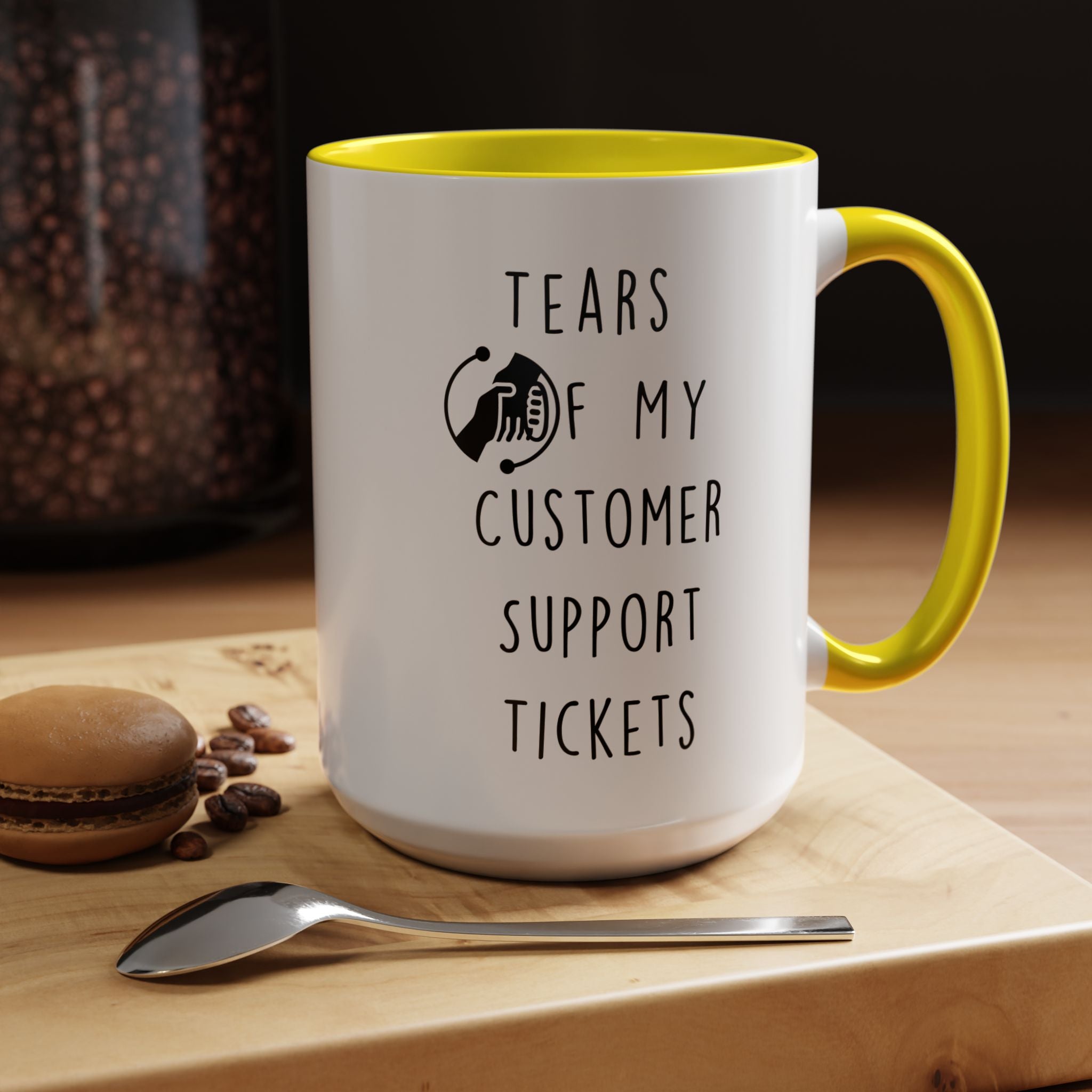 Funny Coffee Mug, Personalized Mug, Tears Of My Customer Support Tickets, Accent Cup (11, 15oz), Sarcastic Mug,  Tea Cup, Gift Under 20