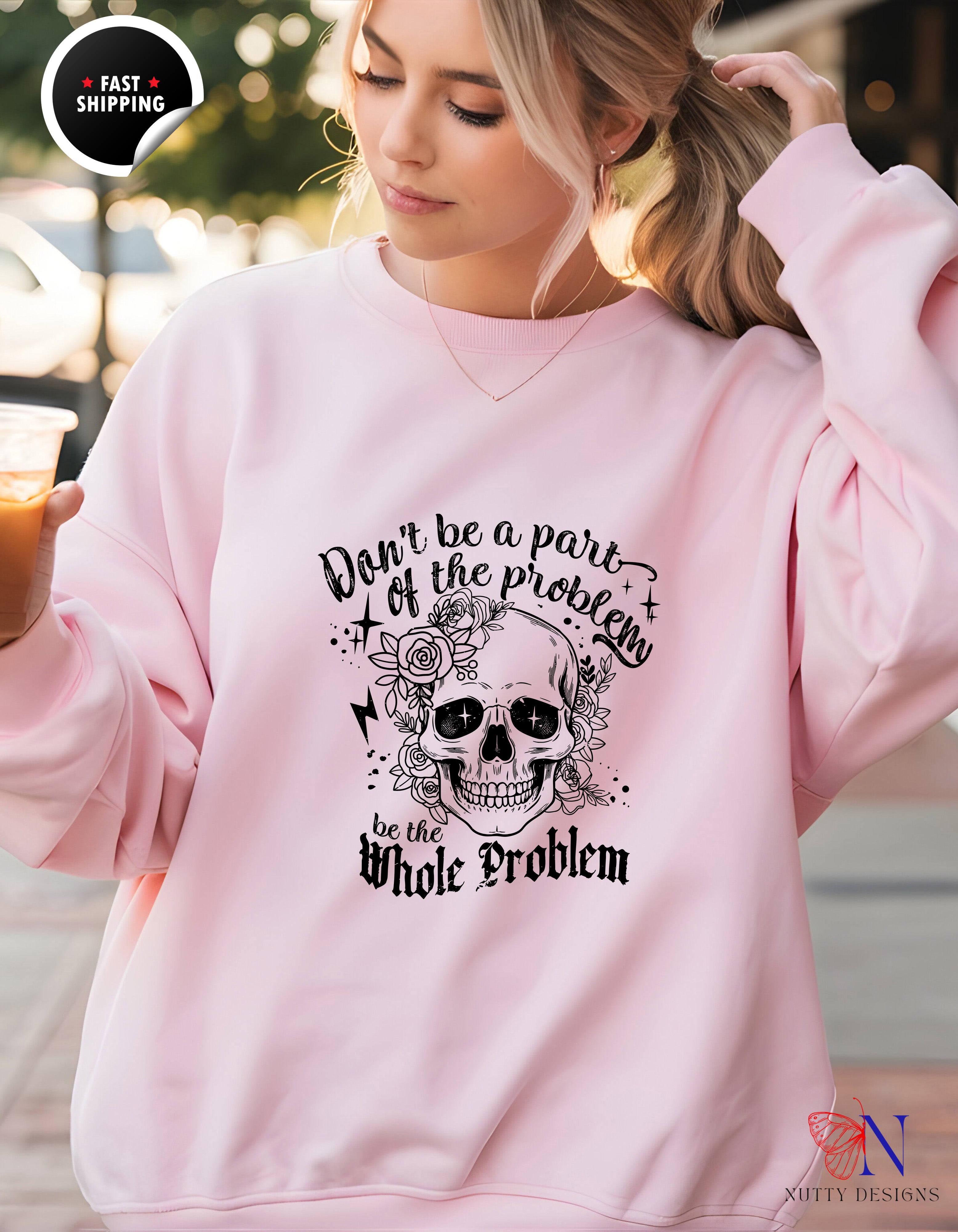 Don't Be A Part Of The Problem Be The Whole Problem Mug Lifestyle Mockup | Nutty Designs