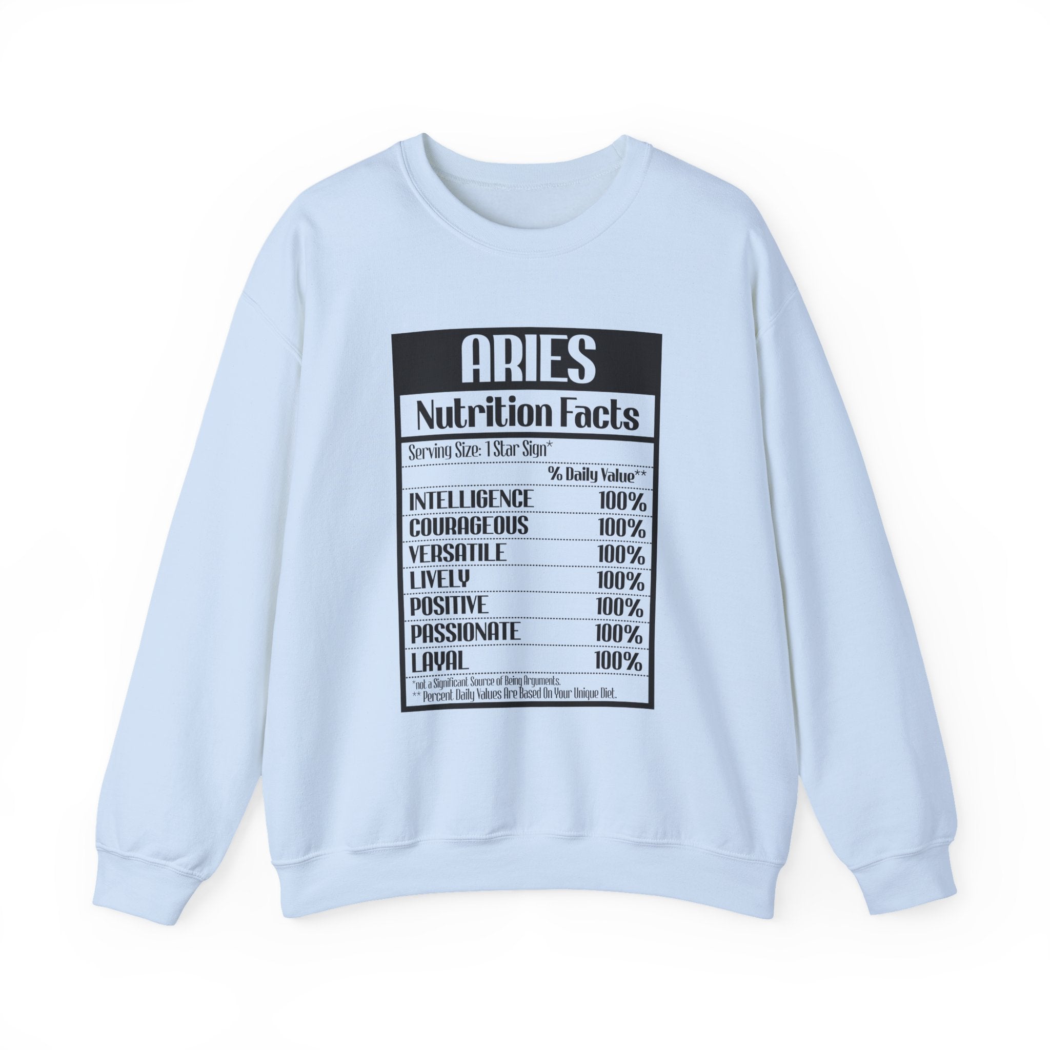 Aries nutrition facts cute sweatshirt