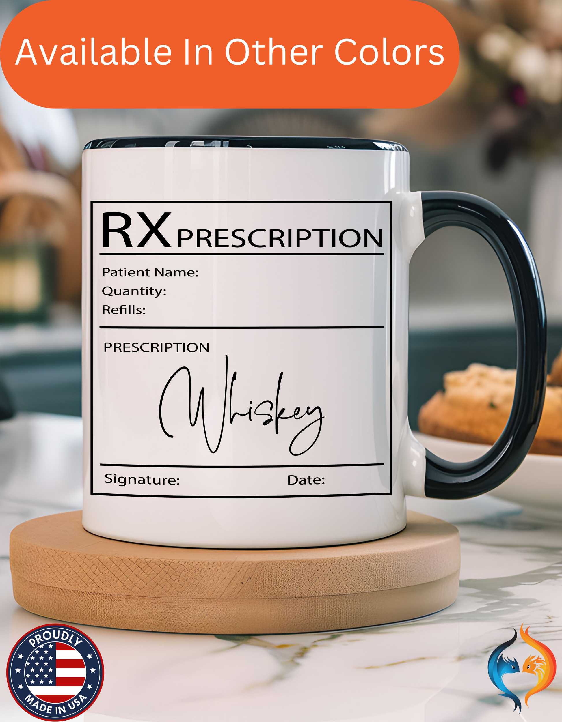 Whiskey Prescription Mug Product Photo | Nutty Designs