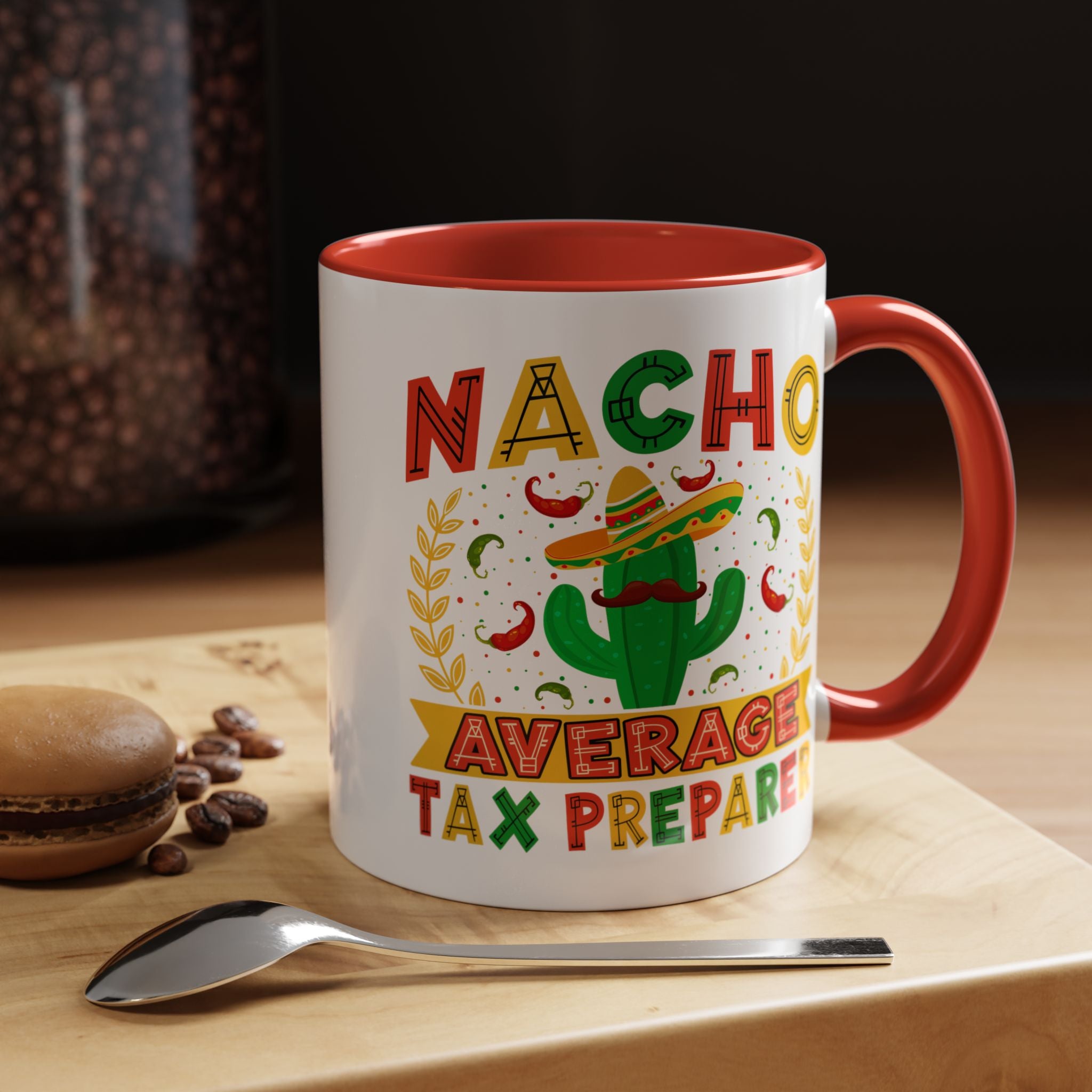 Funny Coffee Mug, Personalized Mug, Nacho Average Tax Preparer, Biking Lover Accent Cup (11, 15oz), Gift Under 20, White Elephant gift