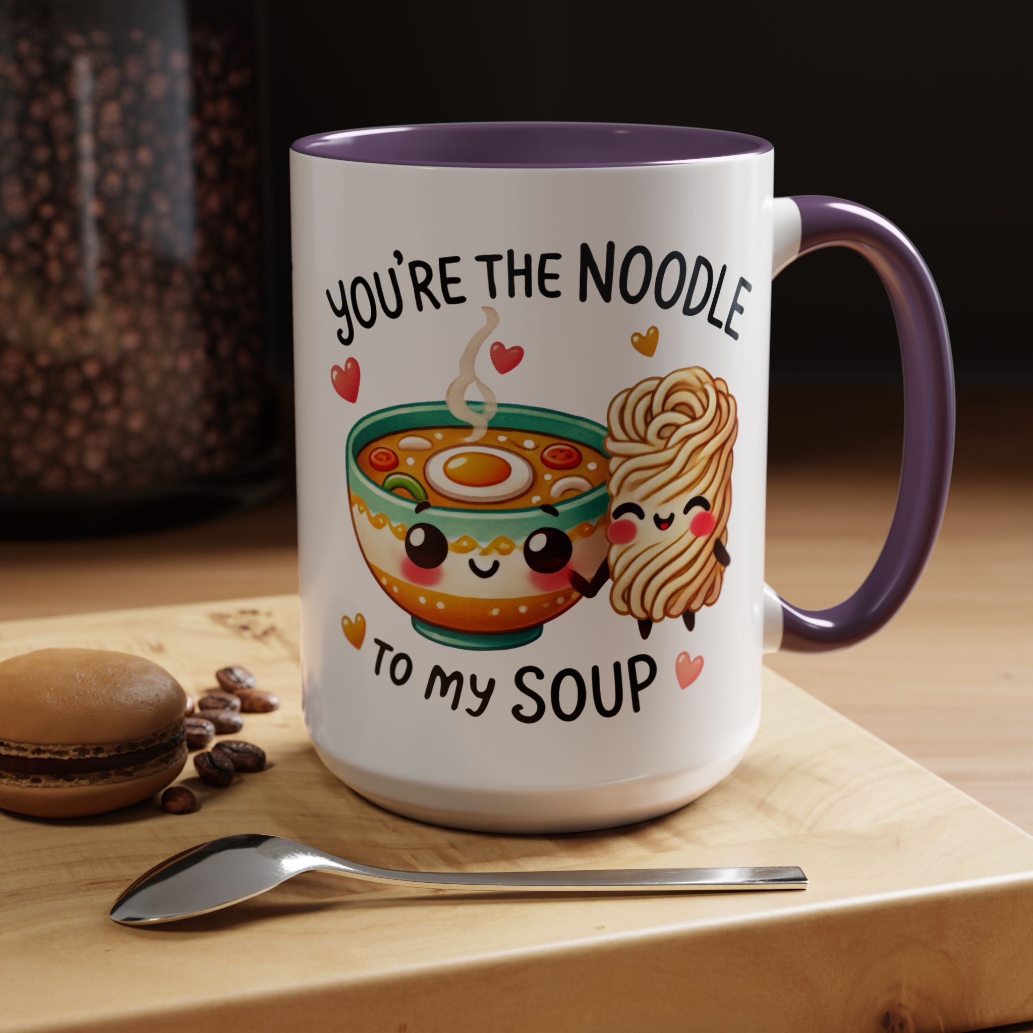 You Are The Noodle To My Soup Personalized Romantic Mug Accent Cup 11/15oz, Anniversary Wedding Valentines Custom Gift Him her Spouse BF GF