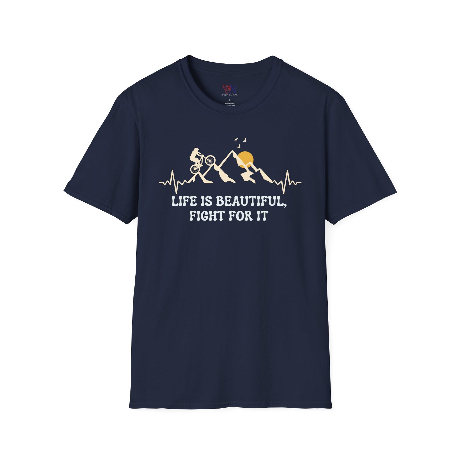 Life is Beautiful, Fight For It, motivational T-Shirt Lifestyle Mockup | Nutty Designs