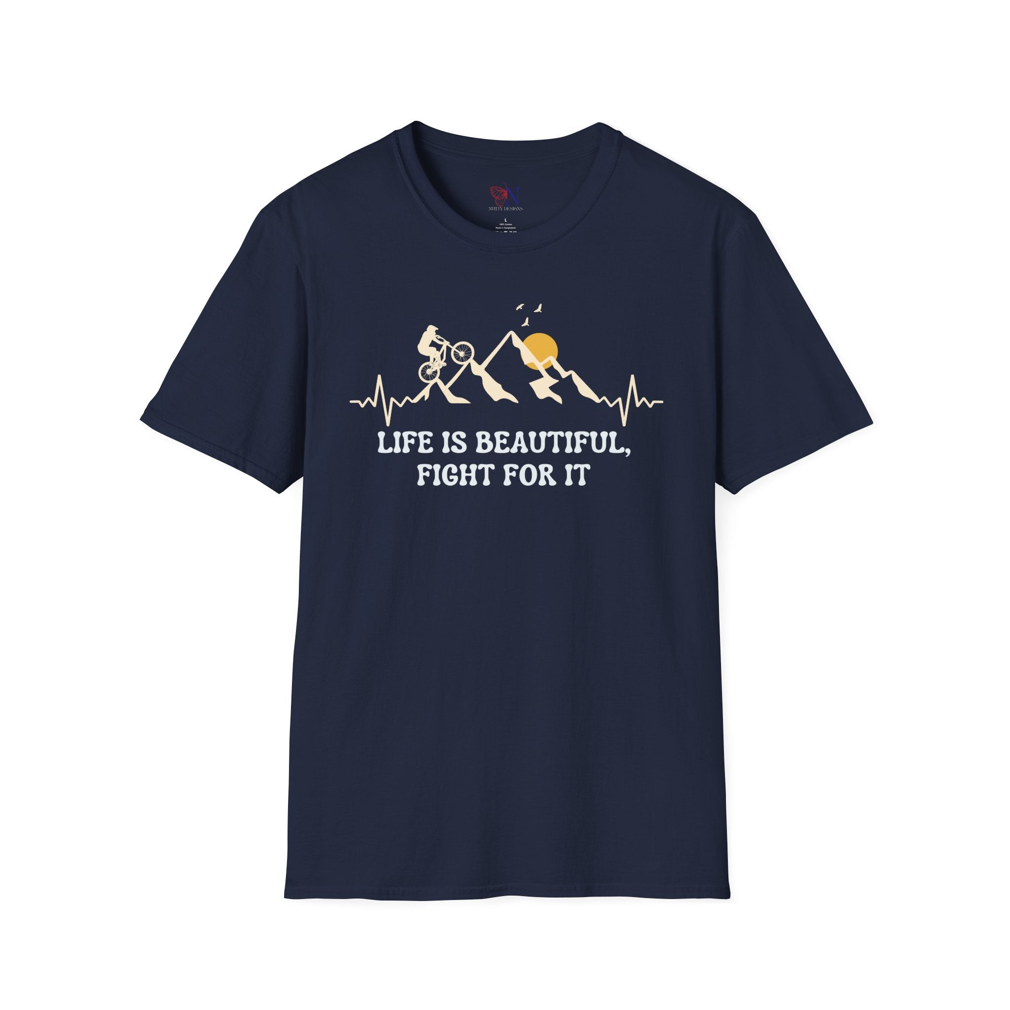 Life is Beautiful, Fight For It, motivational T-Shirt Lifestyle Mockup | Nutty Designs