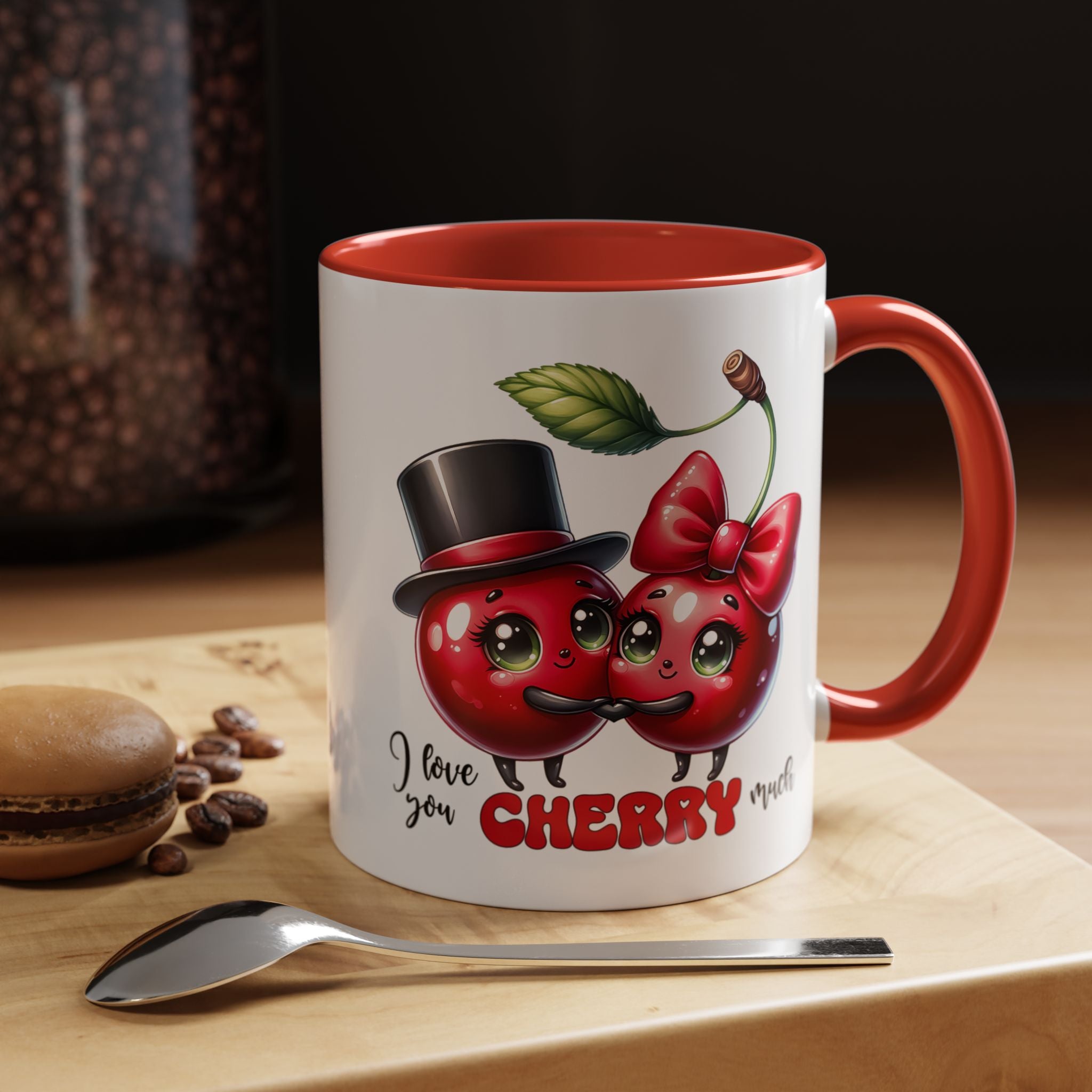 Personalized Cherry Couple Mug - I Love You Cherry Much