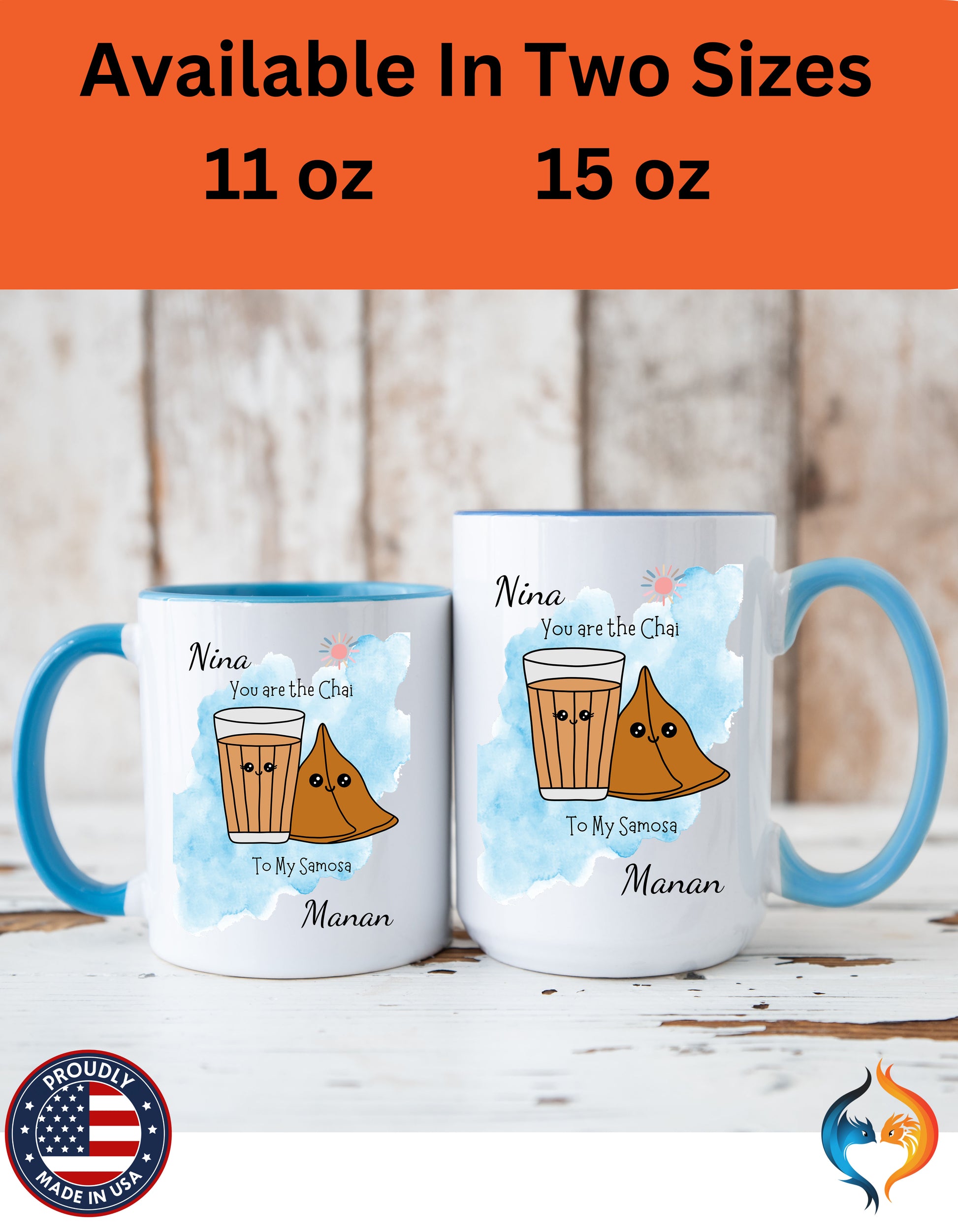 Personalized You Are The Chai To My Samosa Accent Mug - Yellow accent mug