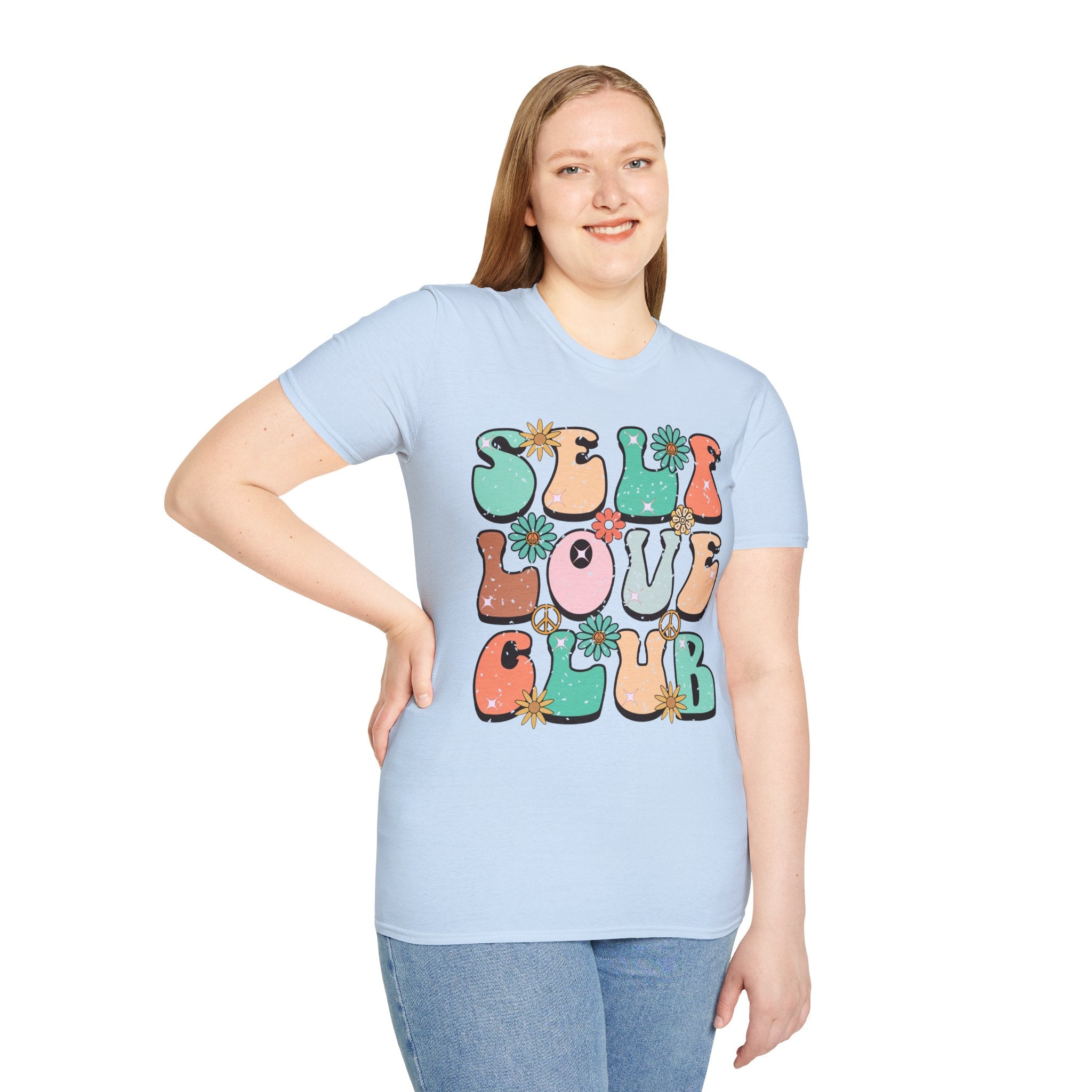 Self Love Club, Encouraging T-Shirt, Happy T-Shirt, Positive Sayings Tshirt, Good Vibes Only, Positivity Quotes unisex Shirt