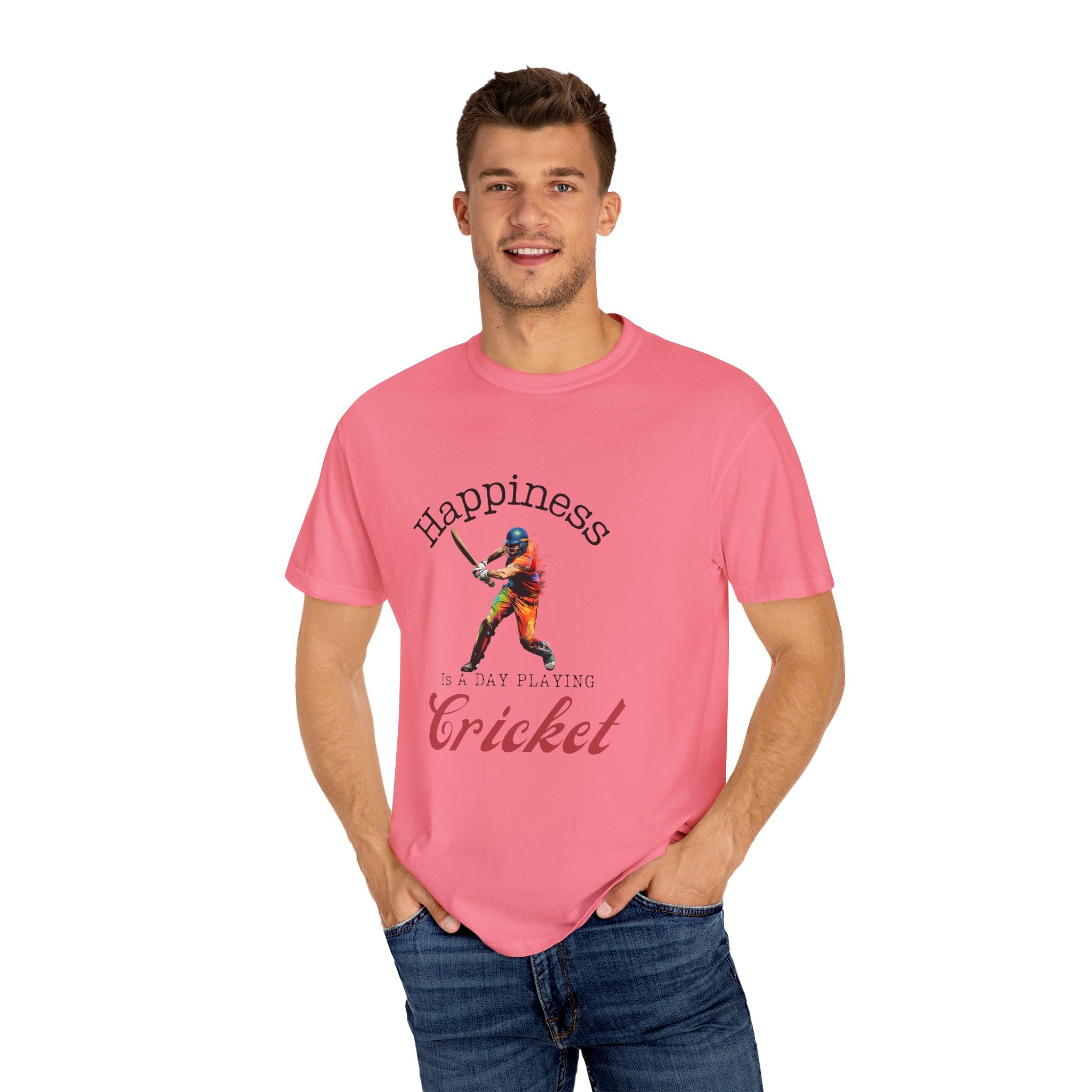 Happiness Is A Day Playing Cricket, unique desi style cricket lover gift tshirt, IPL/T20 world cup tees Unisex T-shirt