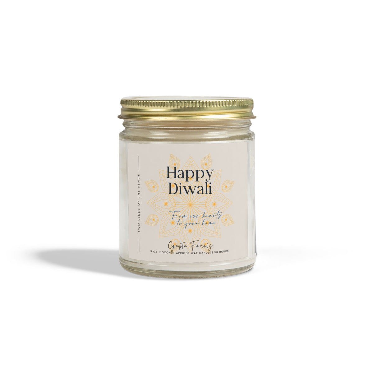 Personalized Diwali Candle - From Our Hearts Light Rangoli, 9 oz