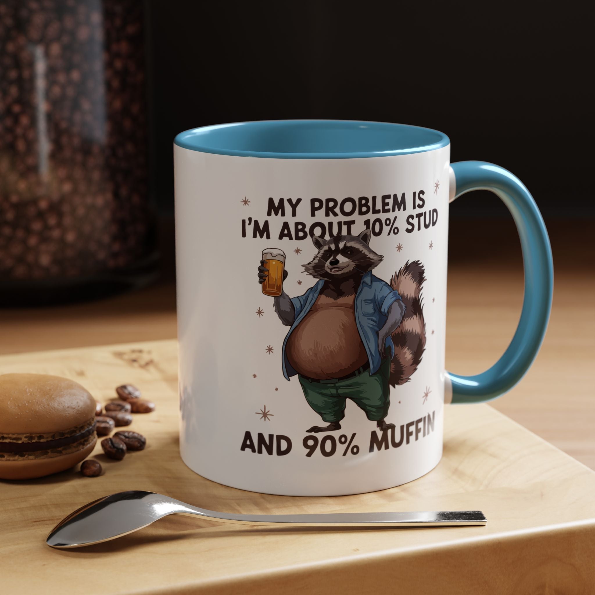 10 percent Stud - 90 percent Muffin | Funny Coffee Mug, Sarcastic Tea Cup, Unique Gift Idea