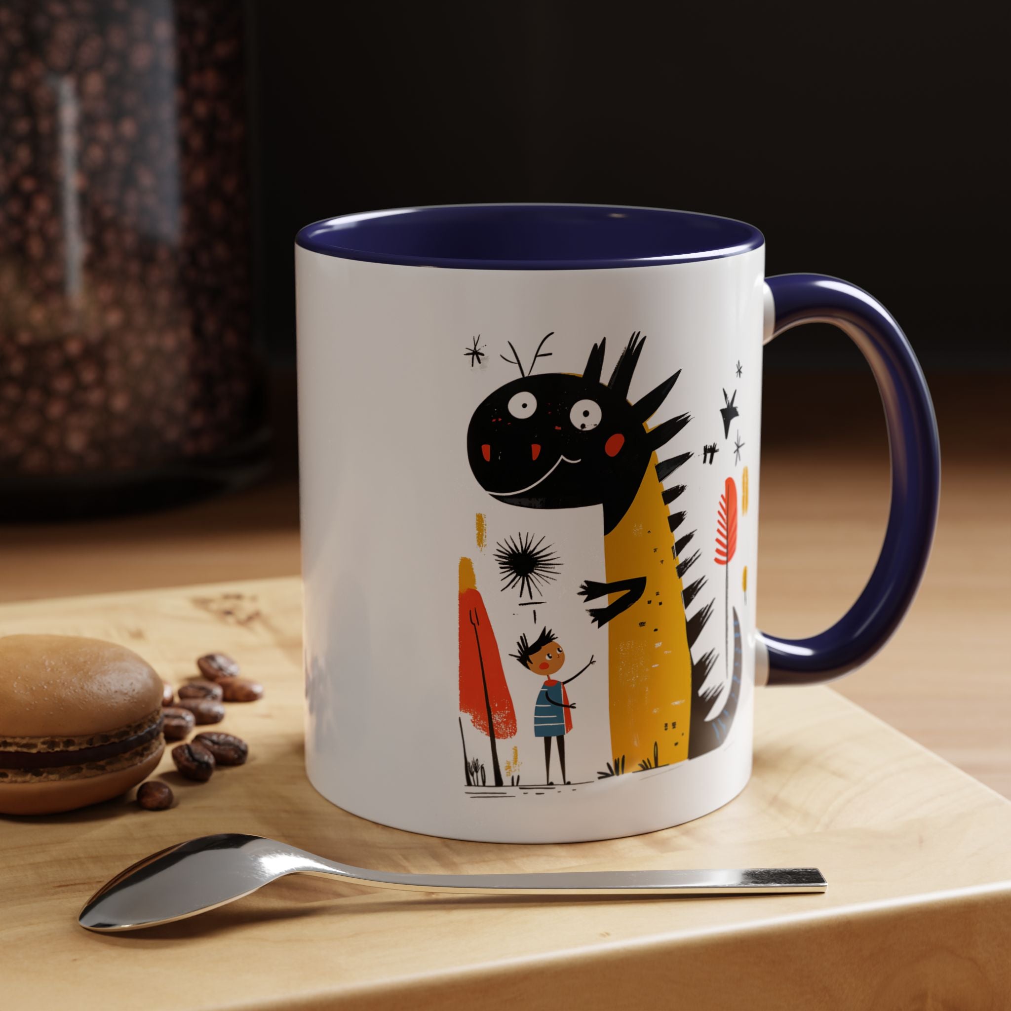 Funny Coffee Mug, Personalized Mug, My Dragon and I Accent Cup (11, 15oz), Gift Under 20, White Elephant gift