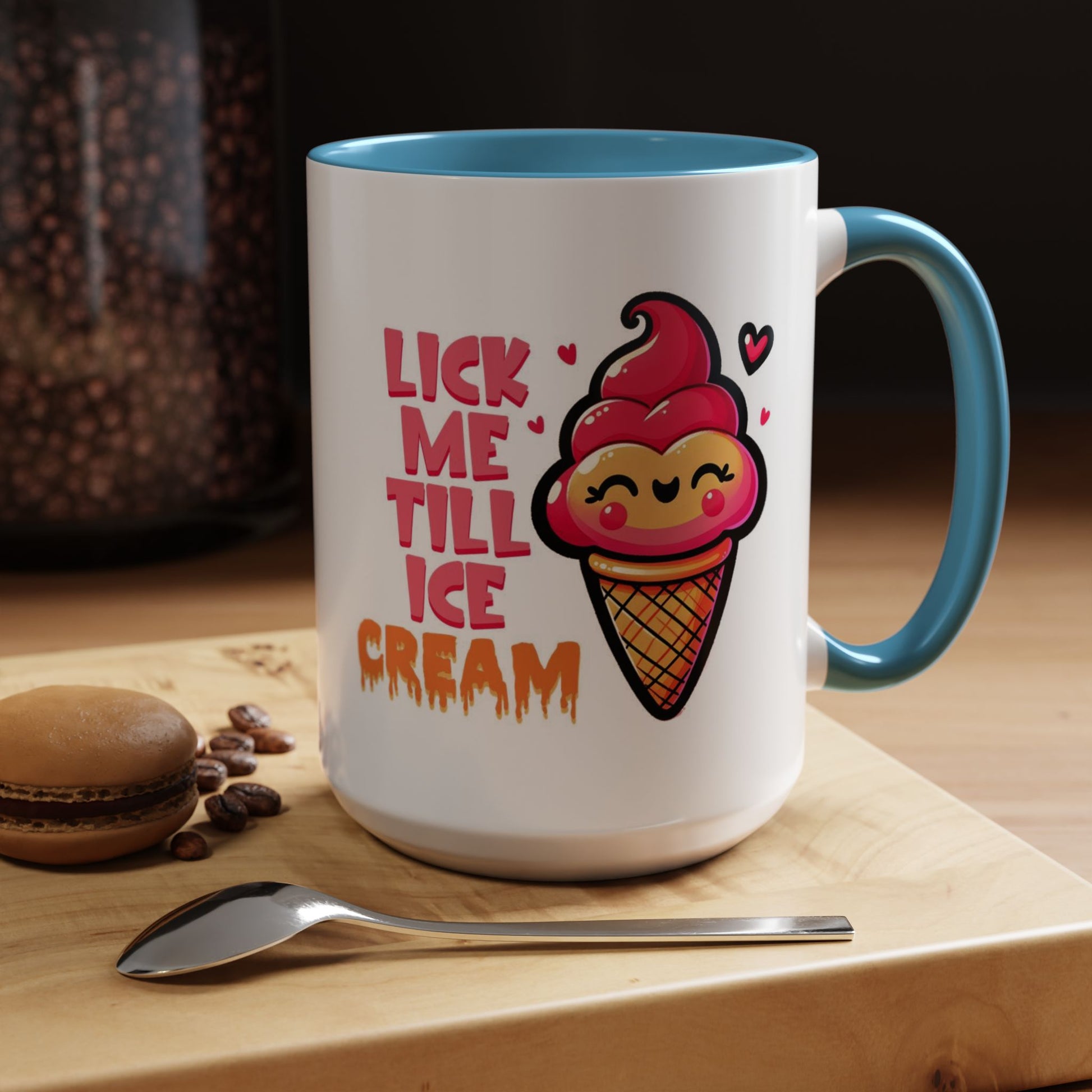 Lick Me Till Ice Cream Mug Lifestyle Mockup | Nutty Designs