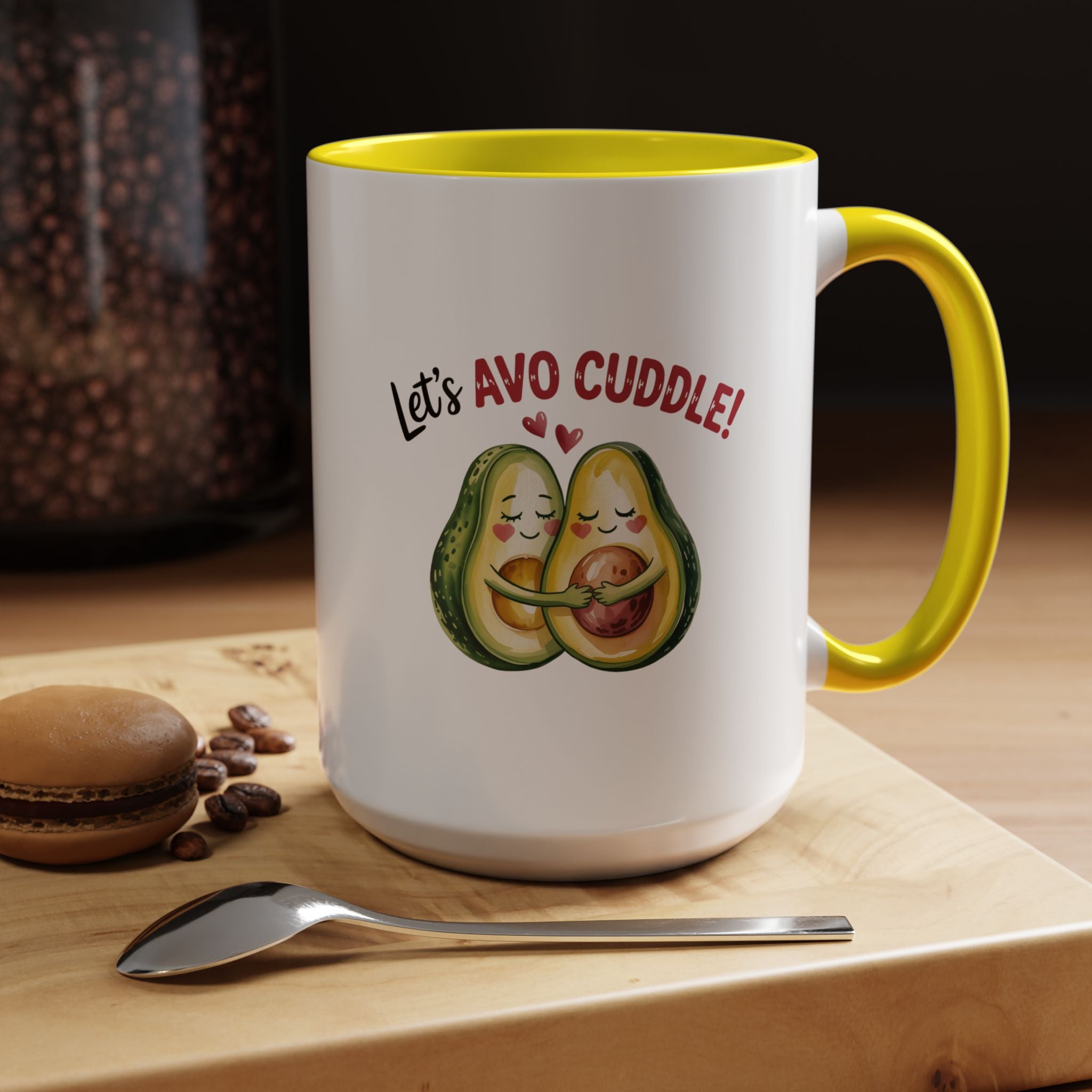 Let's Avo Cuddle Avocado Mug Lifestyle Mockup | Nutty Designs