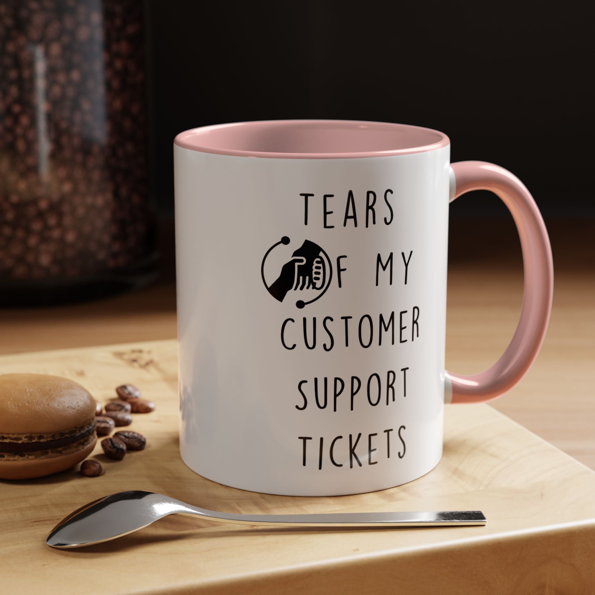 Funny Coffee Mug, Personalized Mug, Tears Of My Customer Support Tickets, Accent Cup (11, 15oz), Sarcastic Mug,  Tea Cup, Gift Under 20