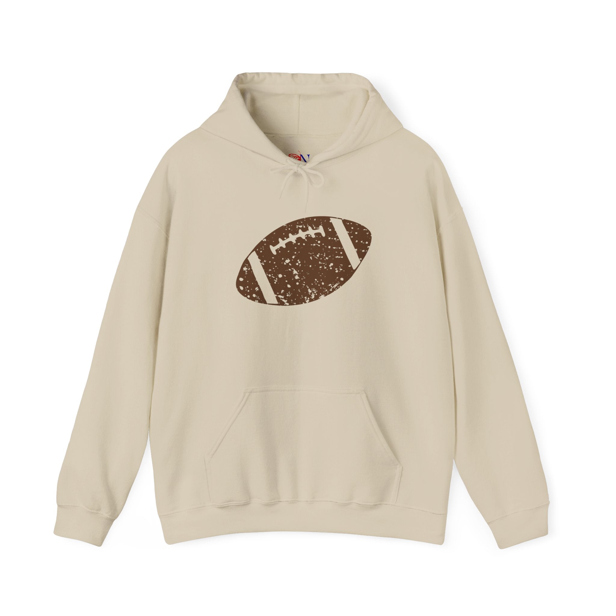 Vintage Football Hoodie – Distressed Brown Football Graphic