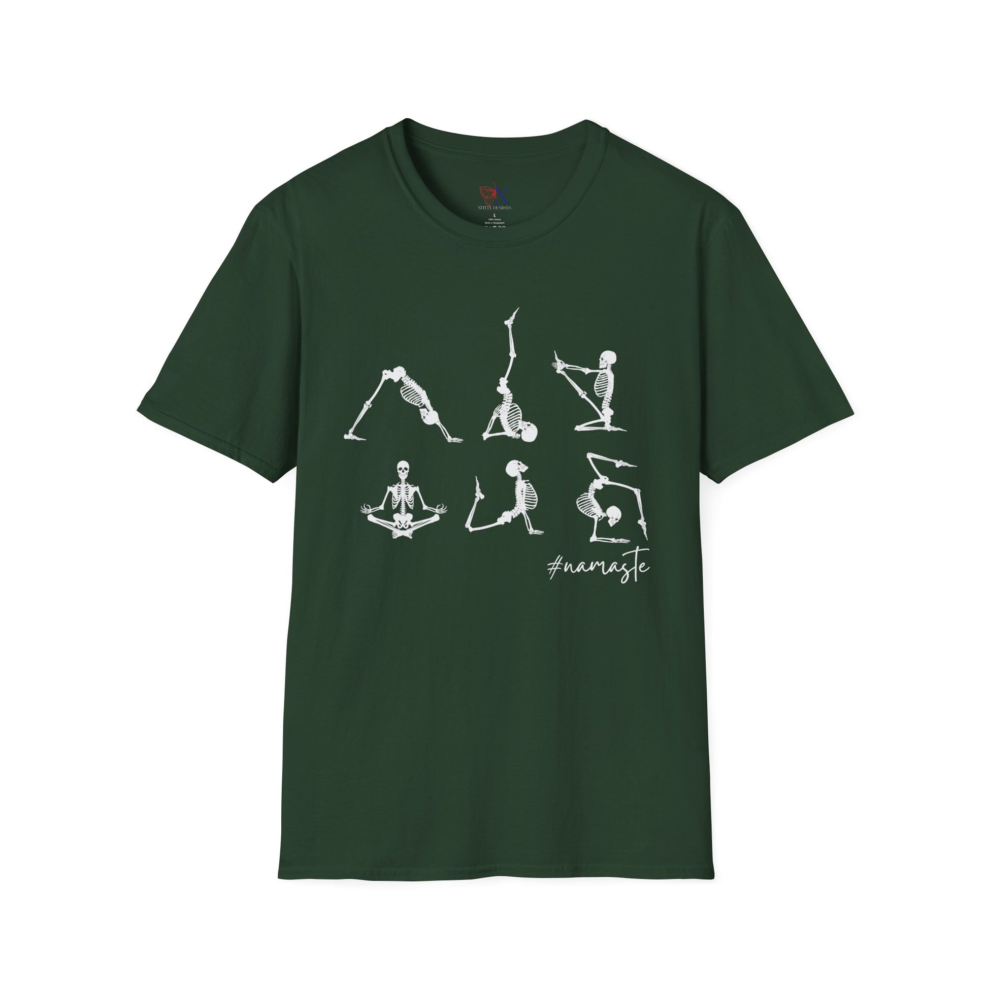 Namaste , Skeleton Doing Yoga T-Shirt Lifestyle Mockup | Nutty Designs