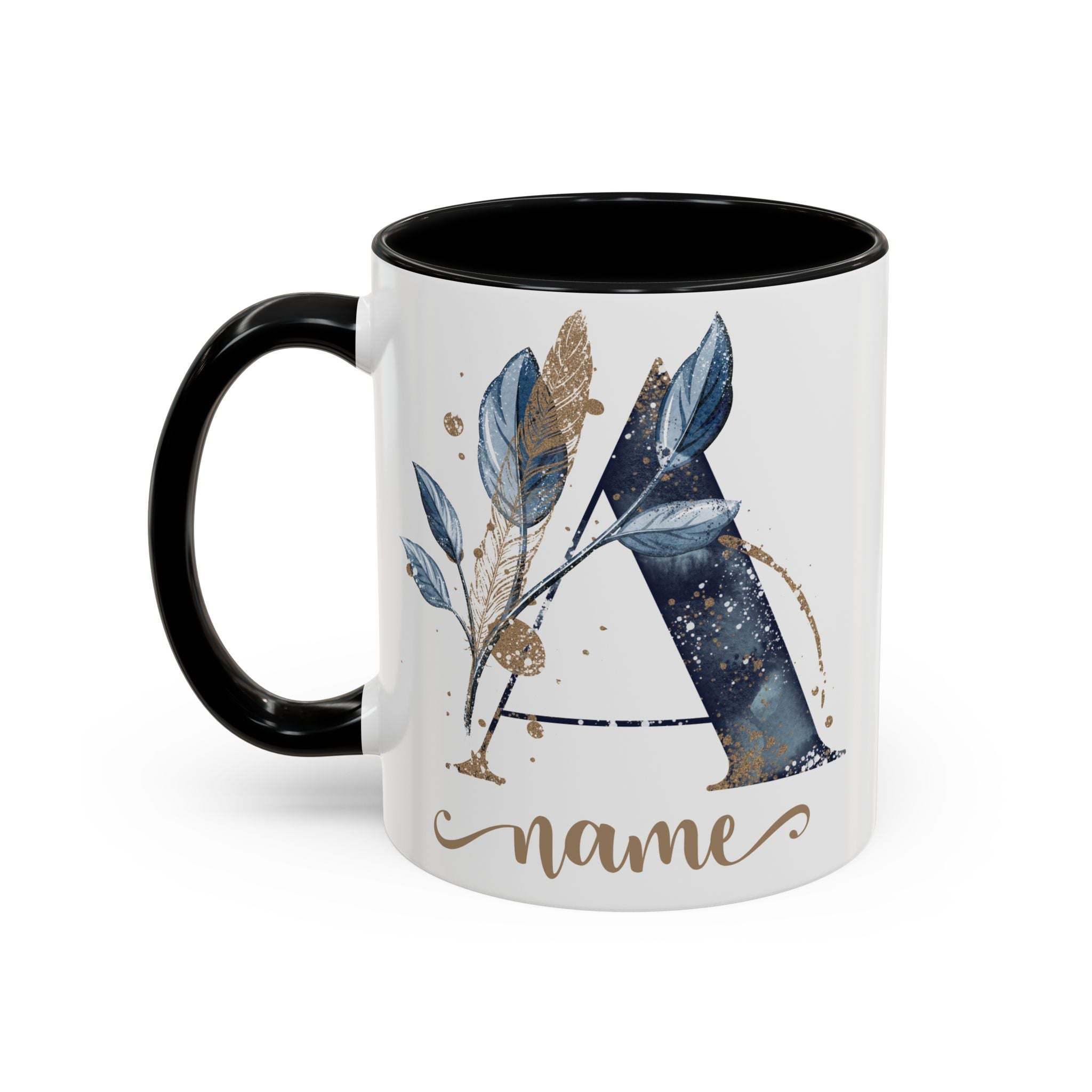 Personalized Floral Initial Coffee Mug for her, Custom Name Mug, Wedding Favor, Unique Home Décor Coffee Cup, Girlfriend Gift, Monogram Mug