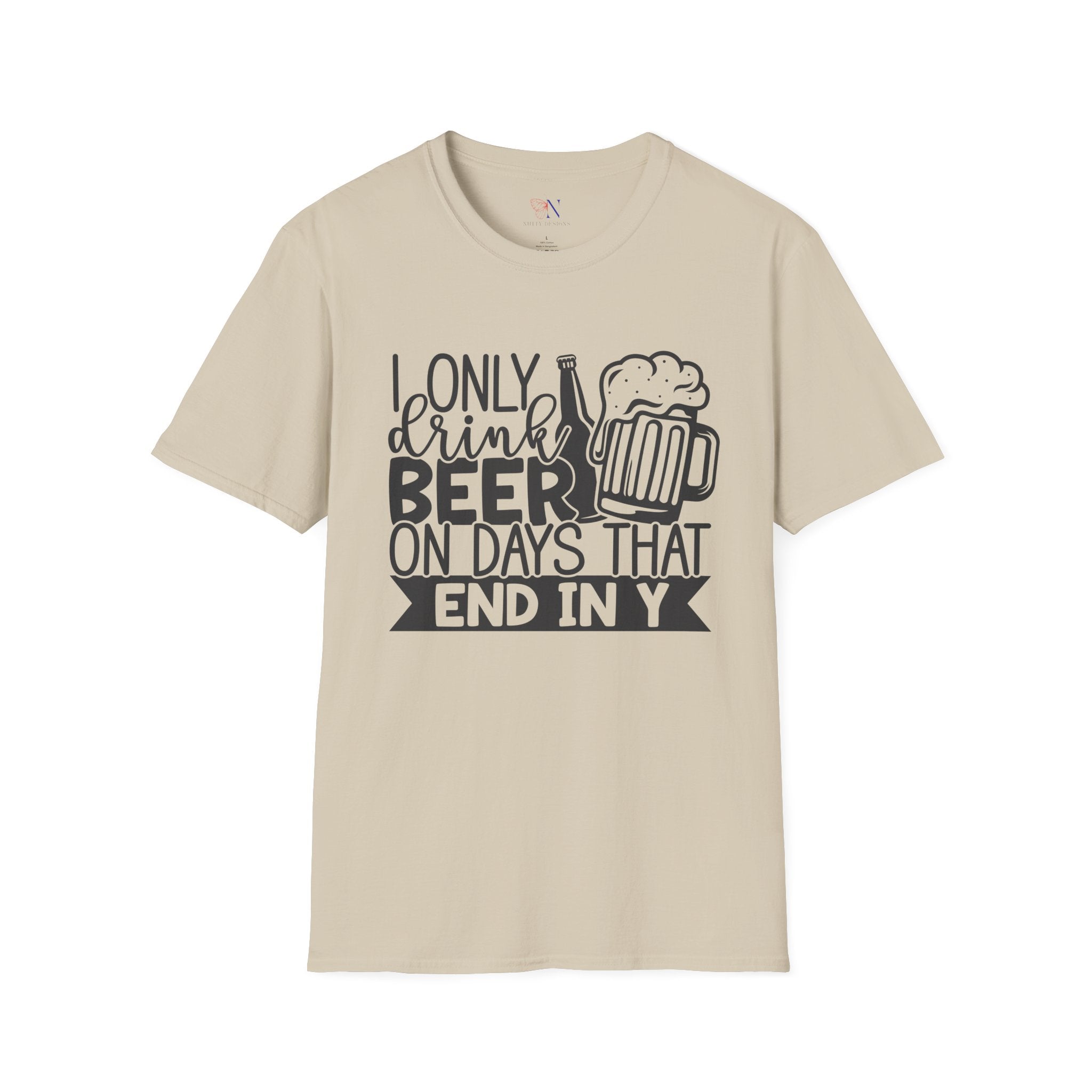 Beer Lover Unisex T-Shirt, Funny Day-Ending Beer Drinking Tee, Softstyle Beer Drinker Shirt, Beer Enthusiast Gift Top, Beer Day Tshirt