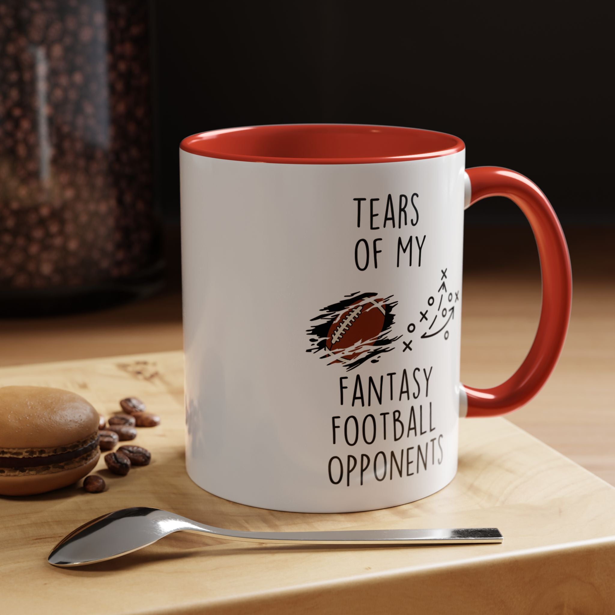Funny Coffee Mug, Personalized Mug, Tears Of My Fantasy Football Opponents, Accent Cup (11, 15oz), Sarcastic Mug,  Tea Cup, Gift Under 20