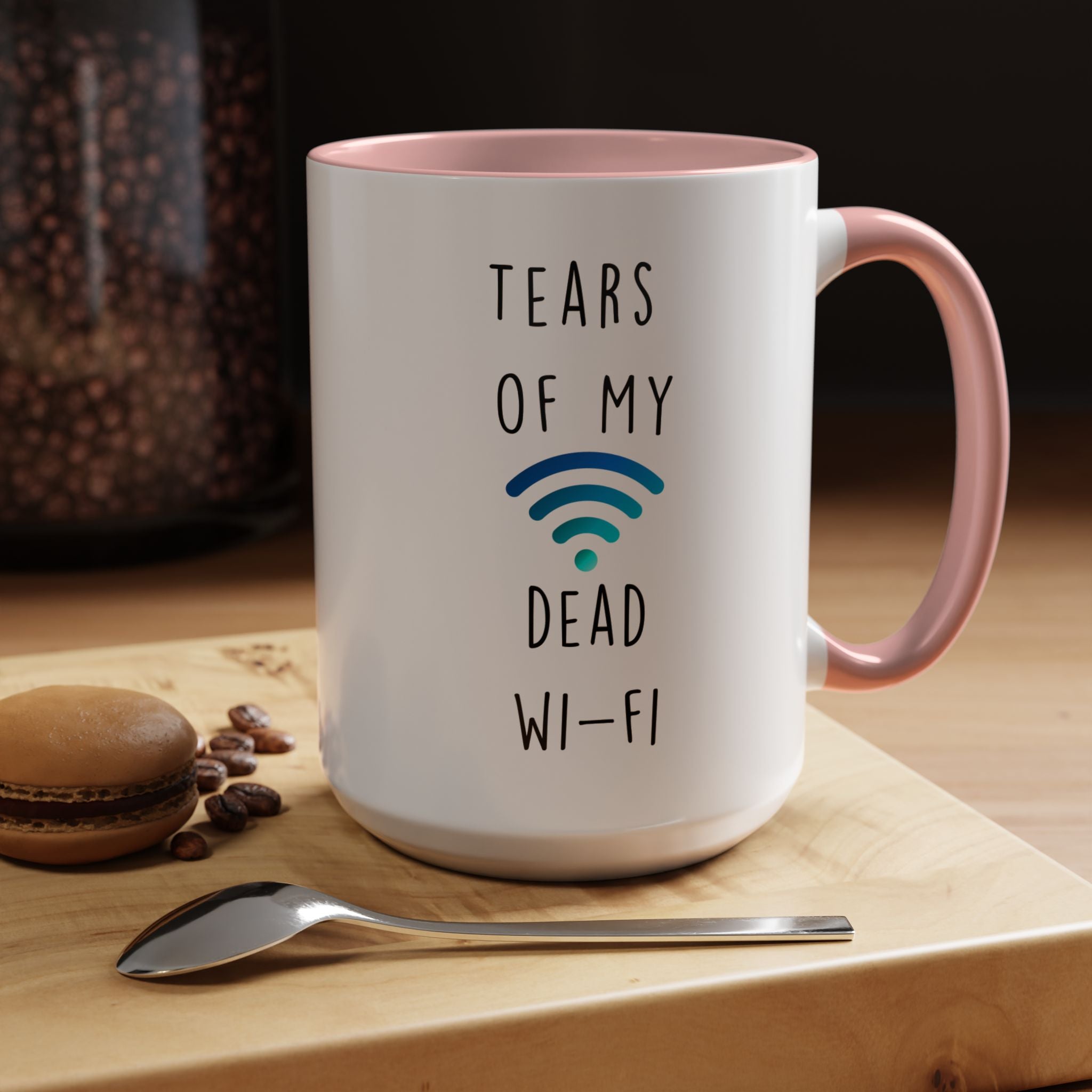 Funny Coffee Mug, Personalized Mug, Tears Of My Dead Wi-Fi, Accent Cup (11, 15oz), Sarcastic Mug,  Tea Coffee Cup, Gift Under 20