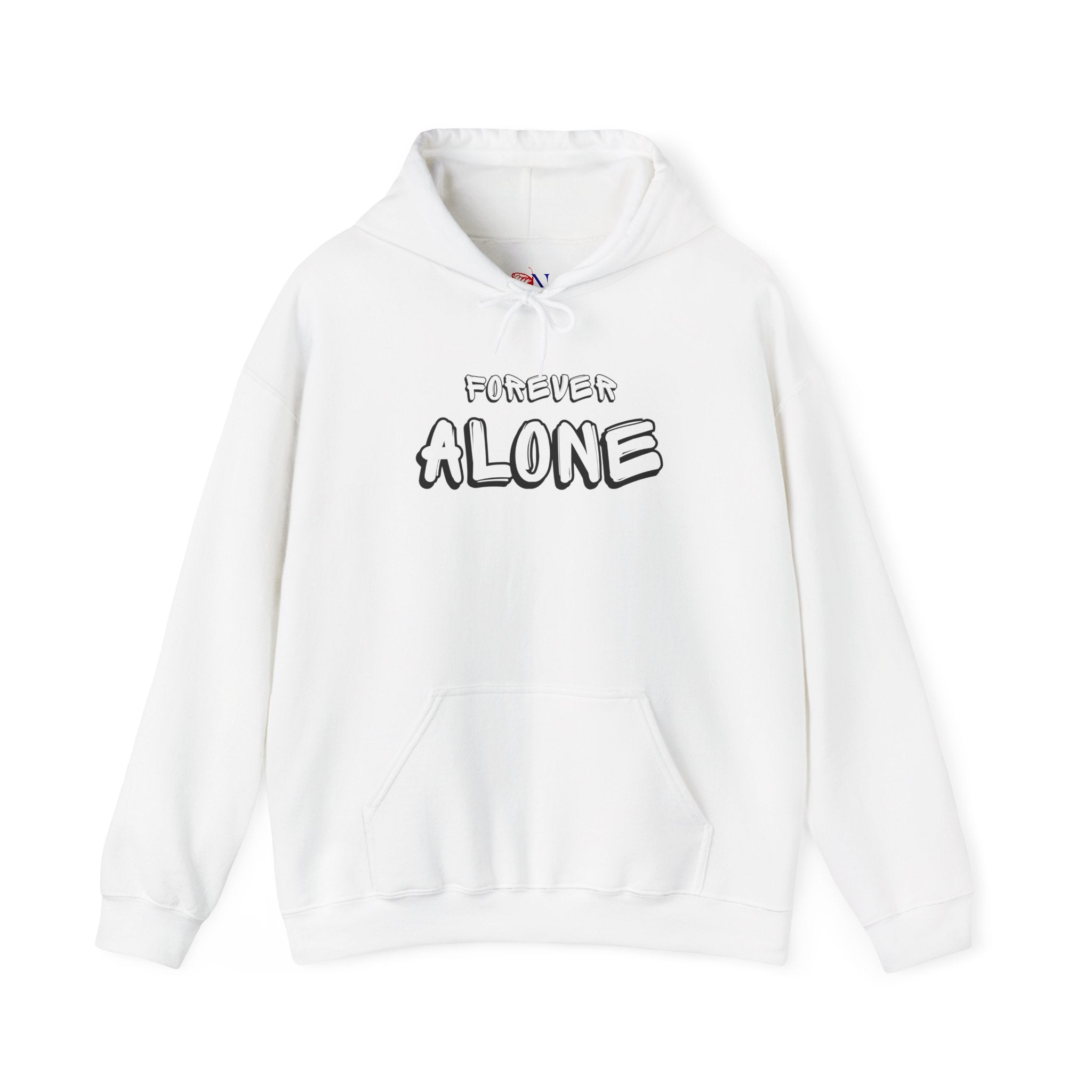 Forever Alone Hoodie – Minimalist White Graphic Pullover