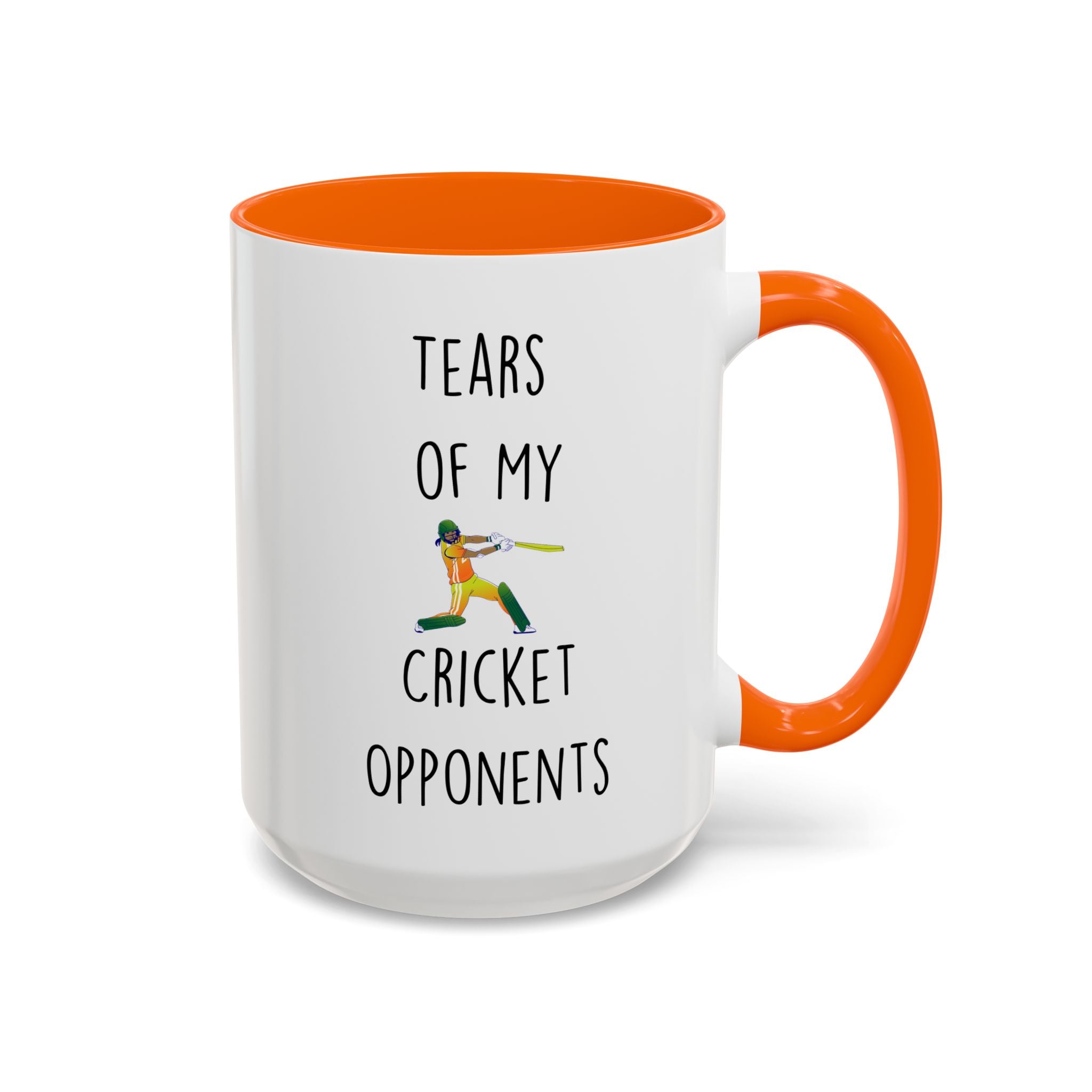 Funny Coffee Mug, Personalized Mug, Tears Of My Cricket Opponents, Accent Cup (11, 15oz), Sarcastic Mug,  Tea Coffee Cup, Gift Under 20