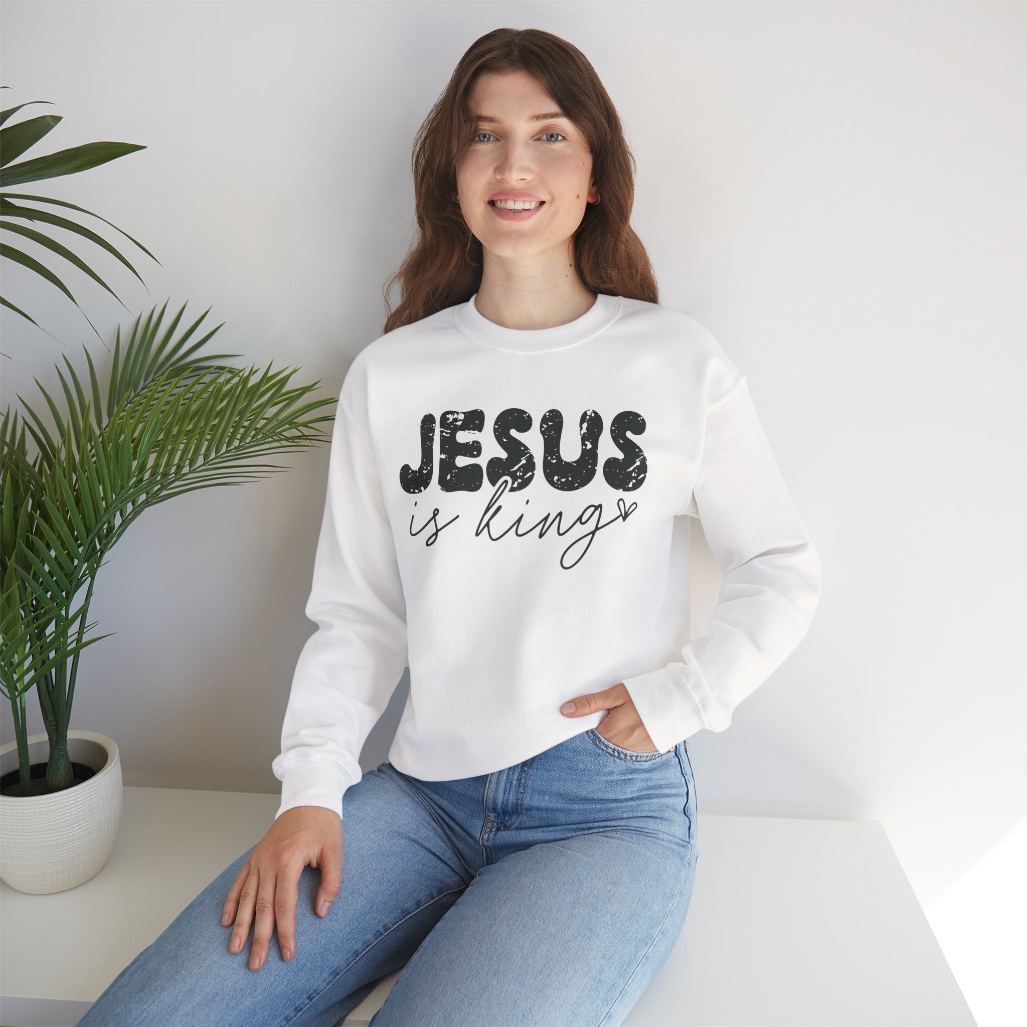 Christian Jesus Is King Crewneck Sweatshirt, Religious Christian Faith Jumper, Unisex Sweatshirts, Christian Apparel, Religious Top, King of