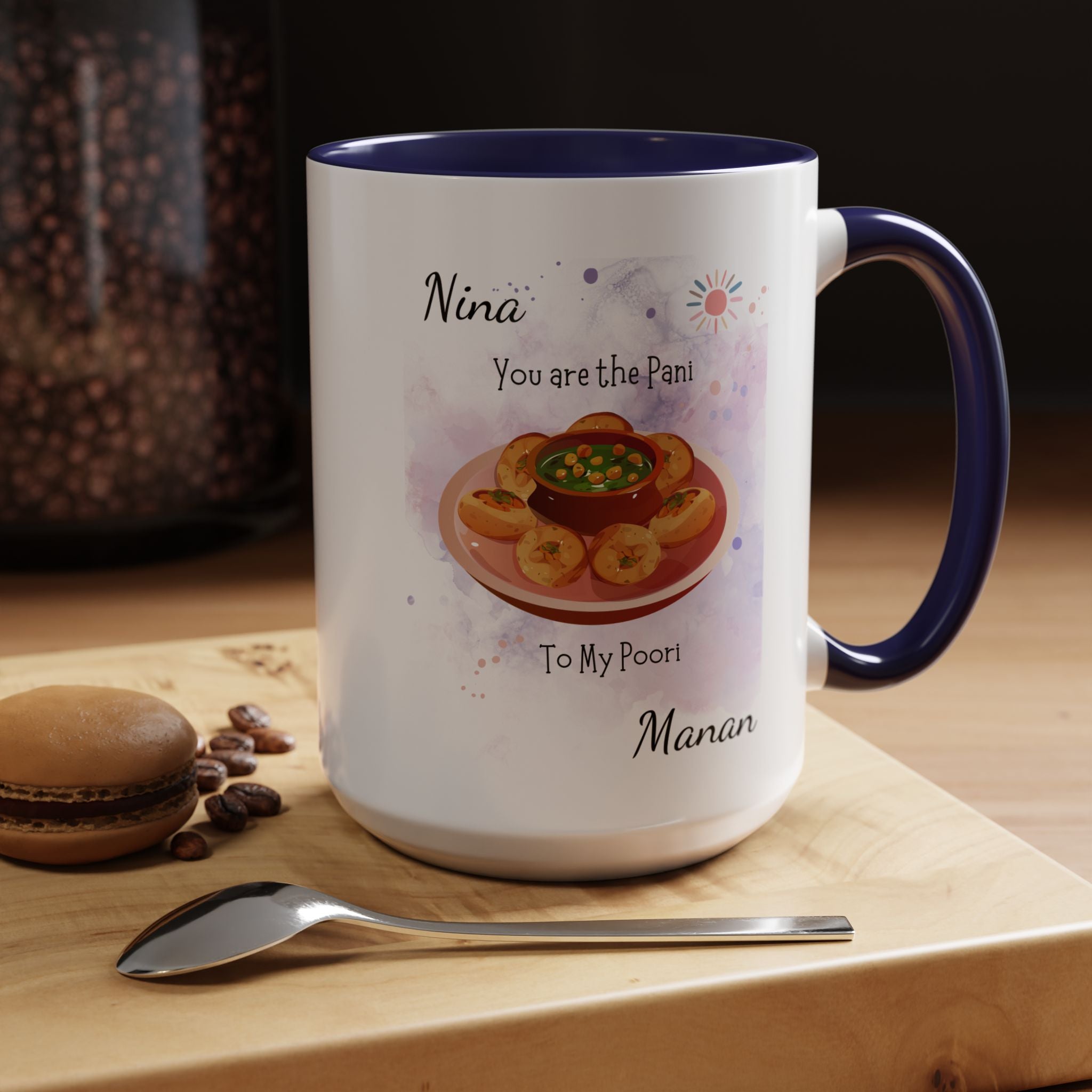 Funny Coffee Mug, Personalized Mug, You Are Pani To My Poori Accent Cup 11/15oz, Anniversary, Wedding, Valentines, Romantic Gift Him her