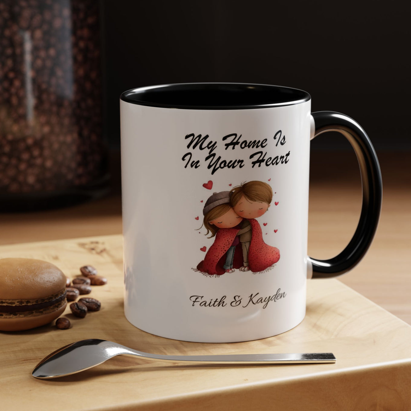 My Home Is In Your Heart Mug Lifestyle Mockup | Nutty Designs