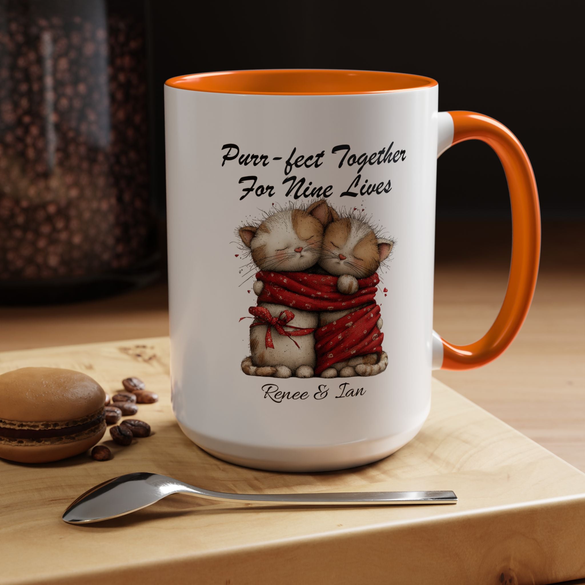 Purr fect Together For Nine Lives Mug Lifestyle Mockup | Nutty Designs