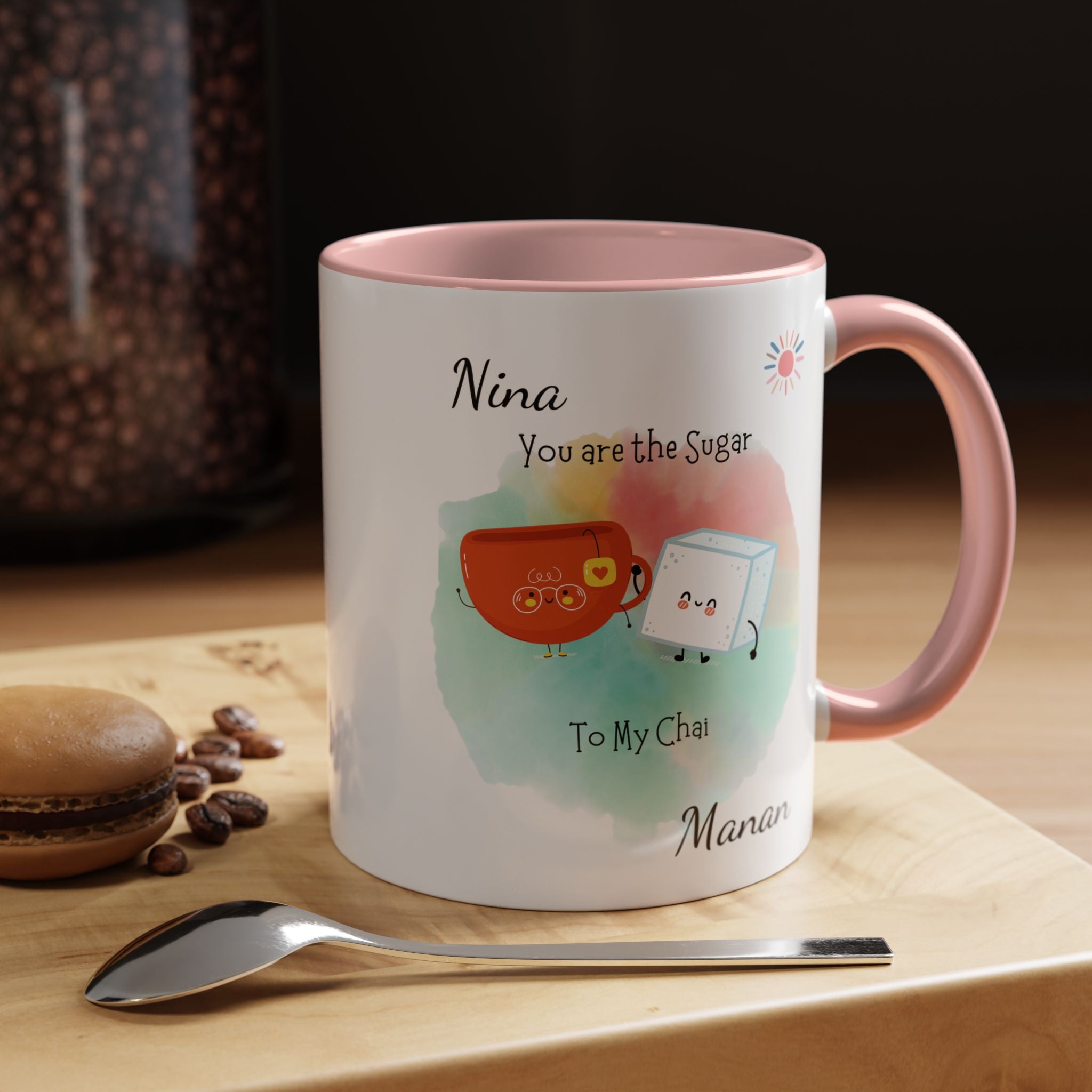 You Are The Sugar To My Chai Personalized Romantic Mug Accent Cup 11/15oz, Anniversary Wedding Valentines Custom Gift Him her Spouse BF GF