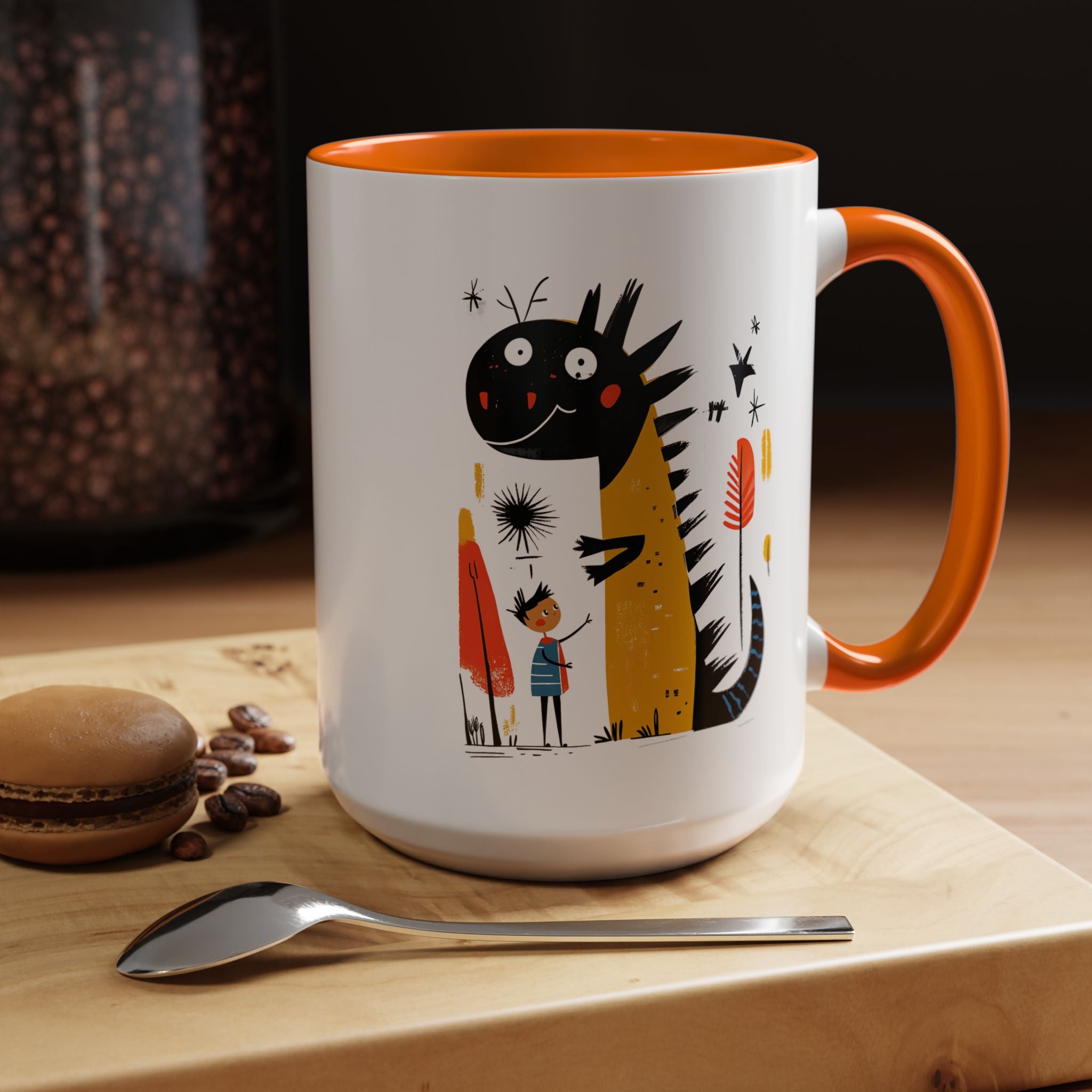 Funny Coffee Mug, Personalized Mug, My Dragon and I Accent Cup (11, 15oz), Gift Under 20, White Elephant gift