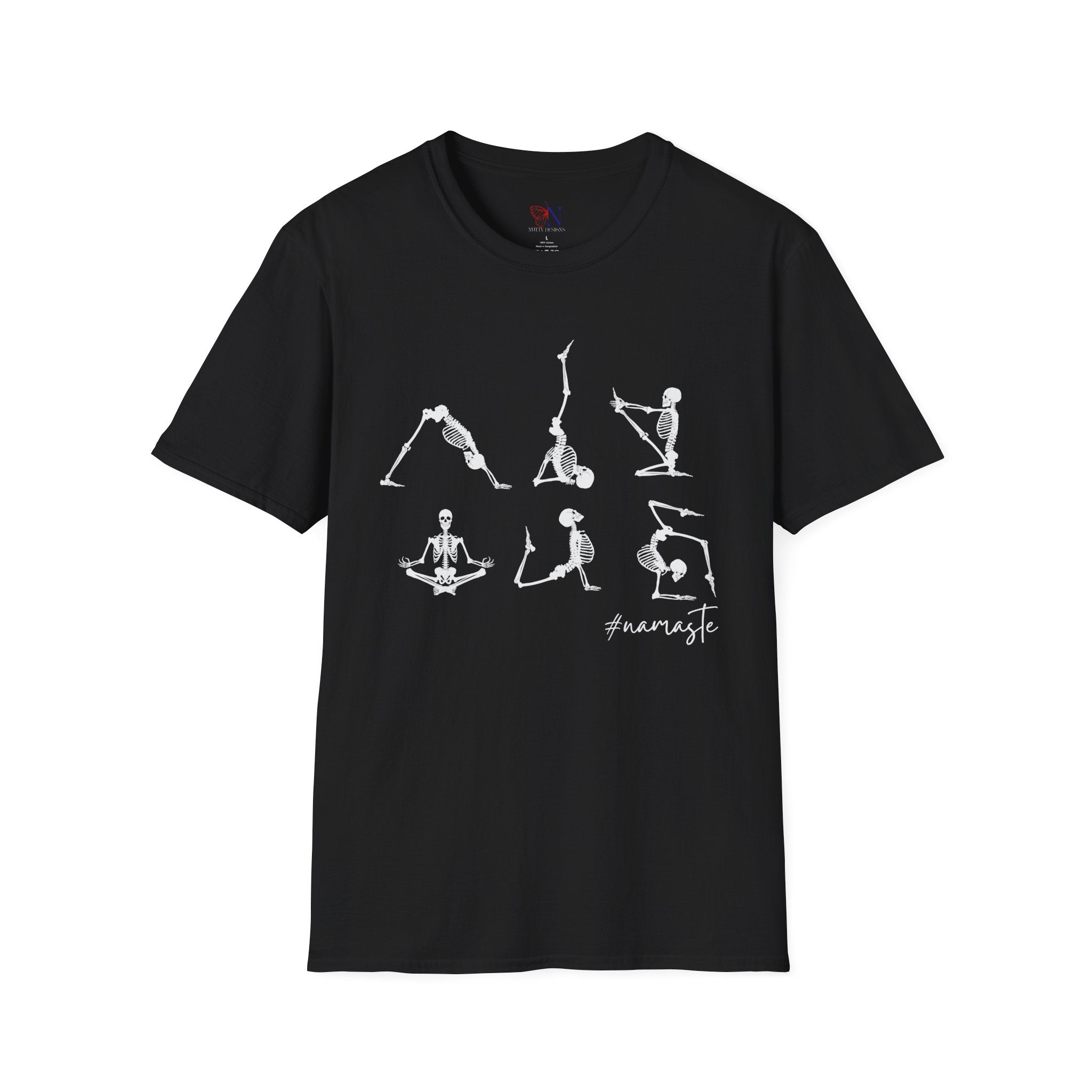 Namaste , Skeleton Doing Yoga T-Shirt Lifestyle Mockup | Nutty Designs