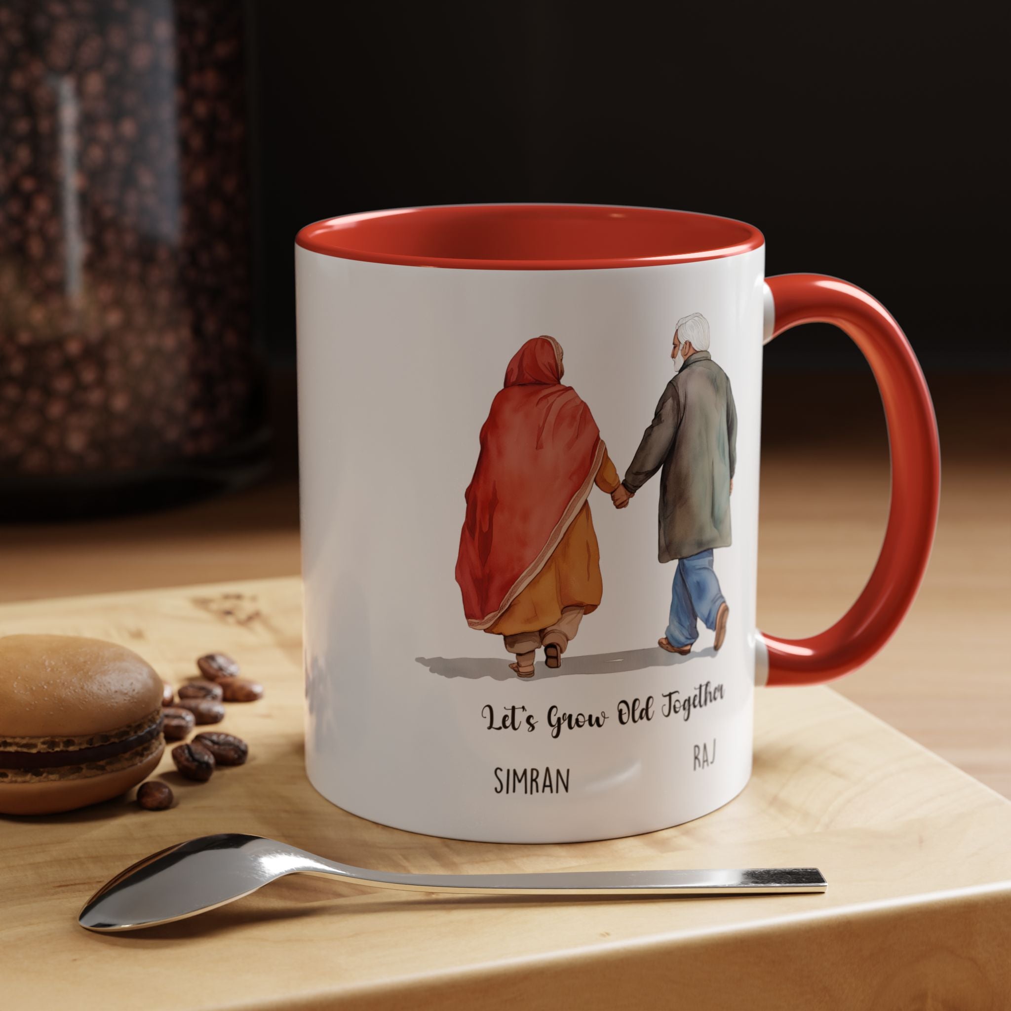 Funny Coffee Mug, Personalized Mug, Let's Grow Old Together Indian Couple Cup 11/15oz, Anniversary, Valentines, Wedding, Romantic Him her