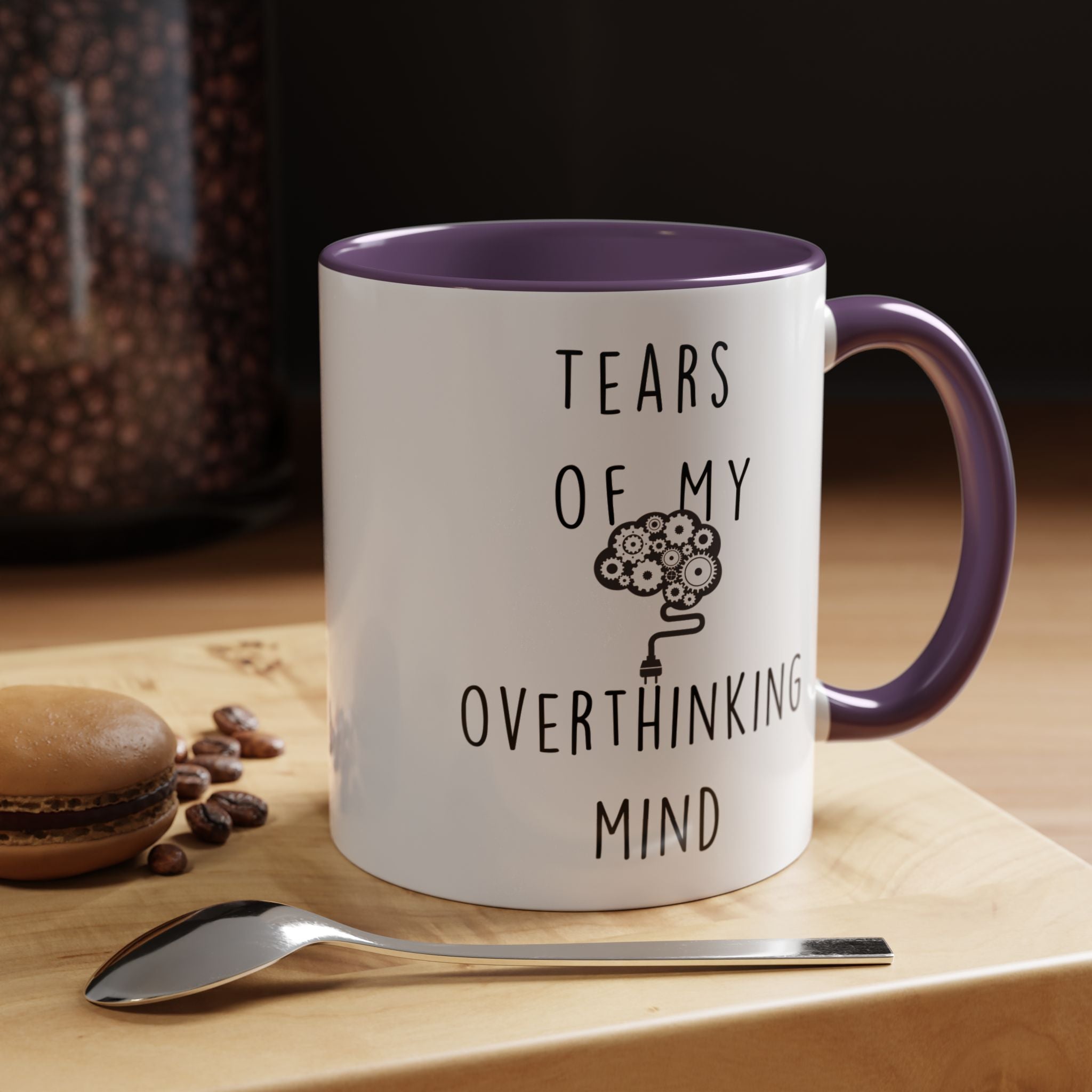 Funny Coffee Mug, Personalized Mug, Tears Of My Overthinking Mind, Accent Cup (11, 15oz), Sarcastic Mug,  Tea Cup, Gift Under 20, Tea Cup