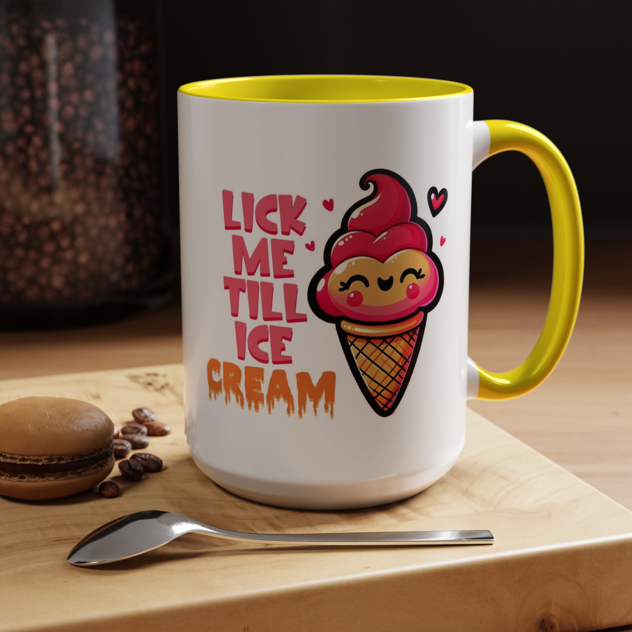 Lick Me Till Ice Cream Mug Lifestyle Mockup | Nutty Designs