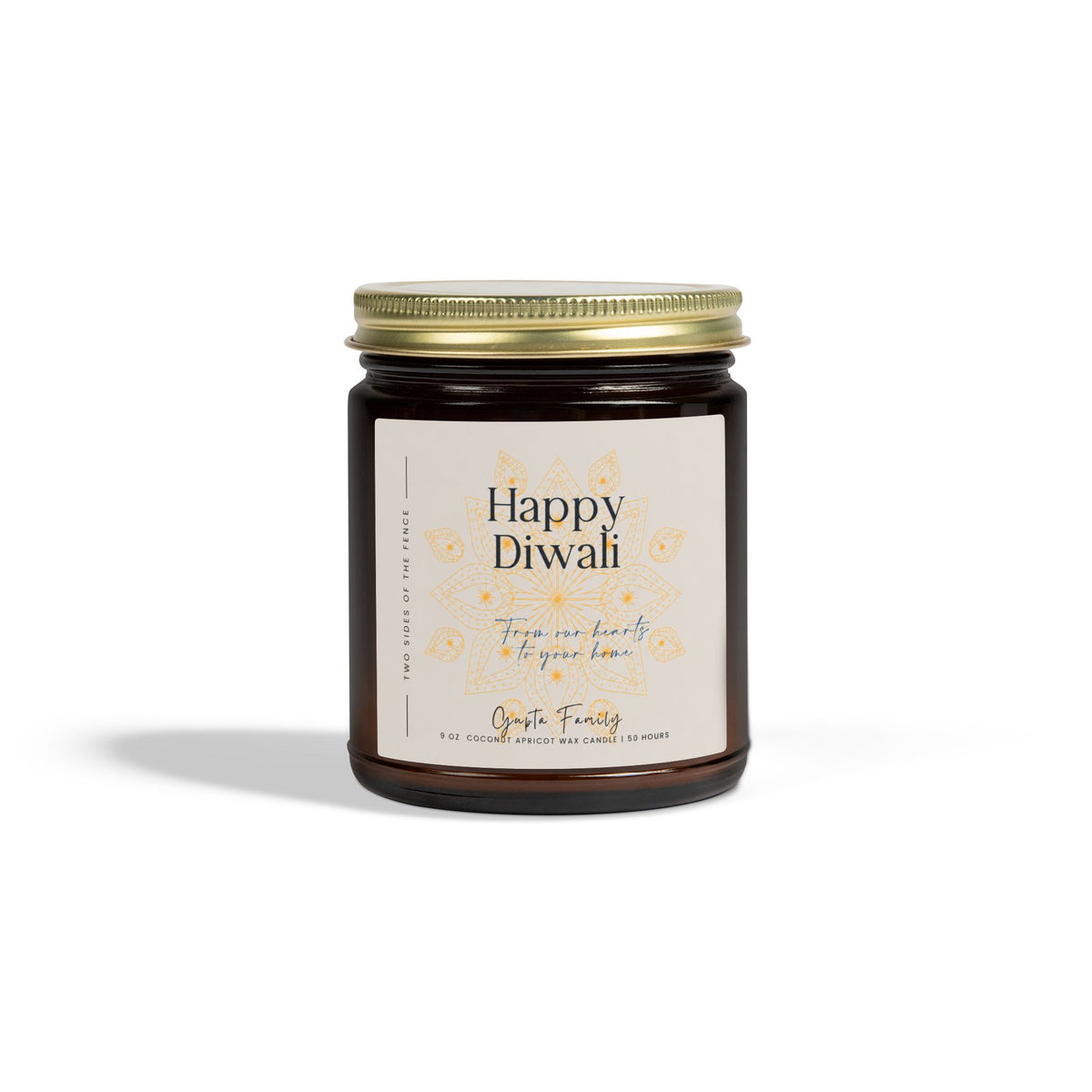Personalized Diwali Candle - From Our Hearts Light Rangoli, 9 oz
