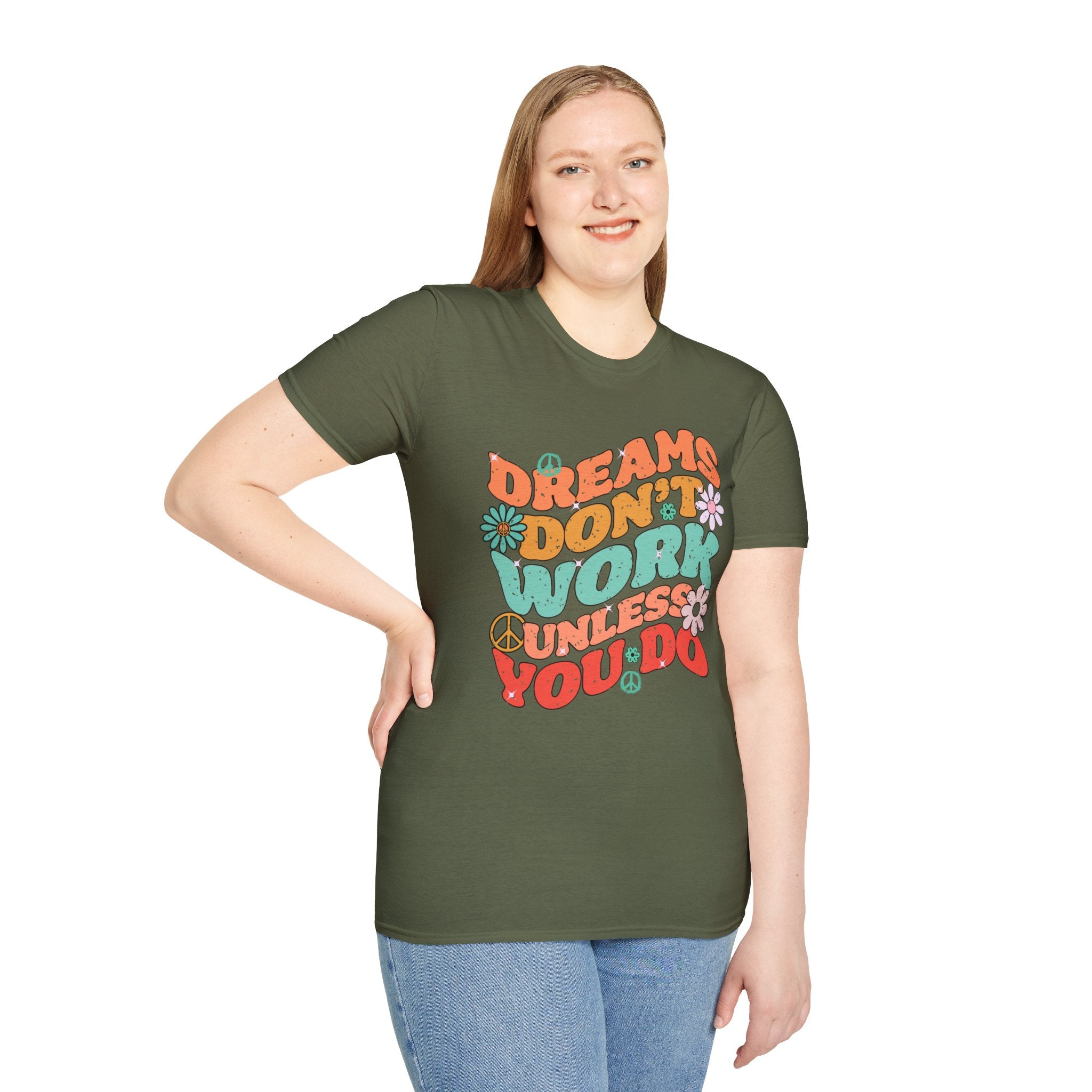 Motivational Graphic Tee, Inspirational Quote Shirt, Positive Vibes Tshirt, Goal Getter T-shirt, Dreams Don't Work Unless You top