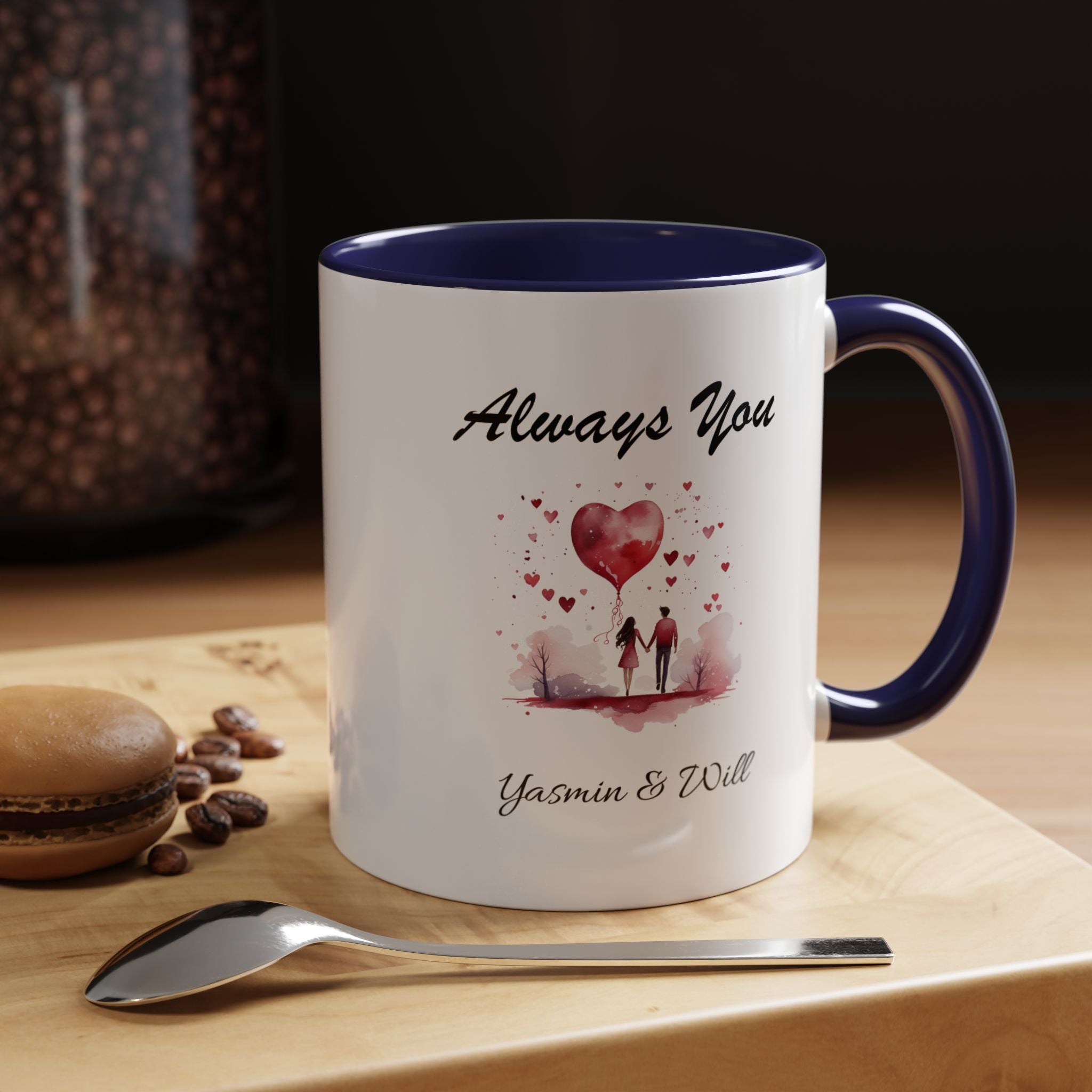 Always You couple silhouette heart design Mug | ()