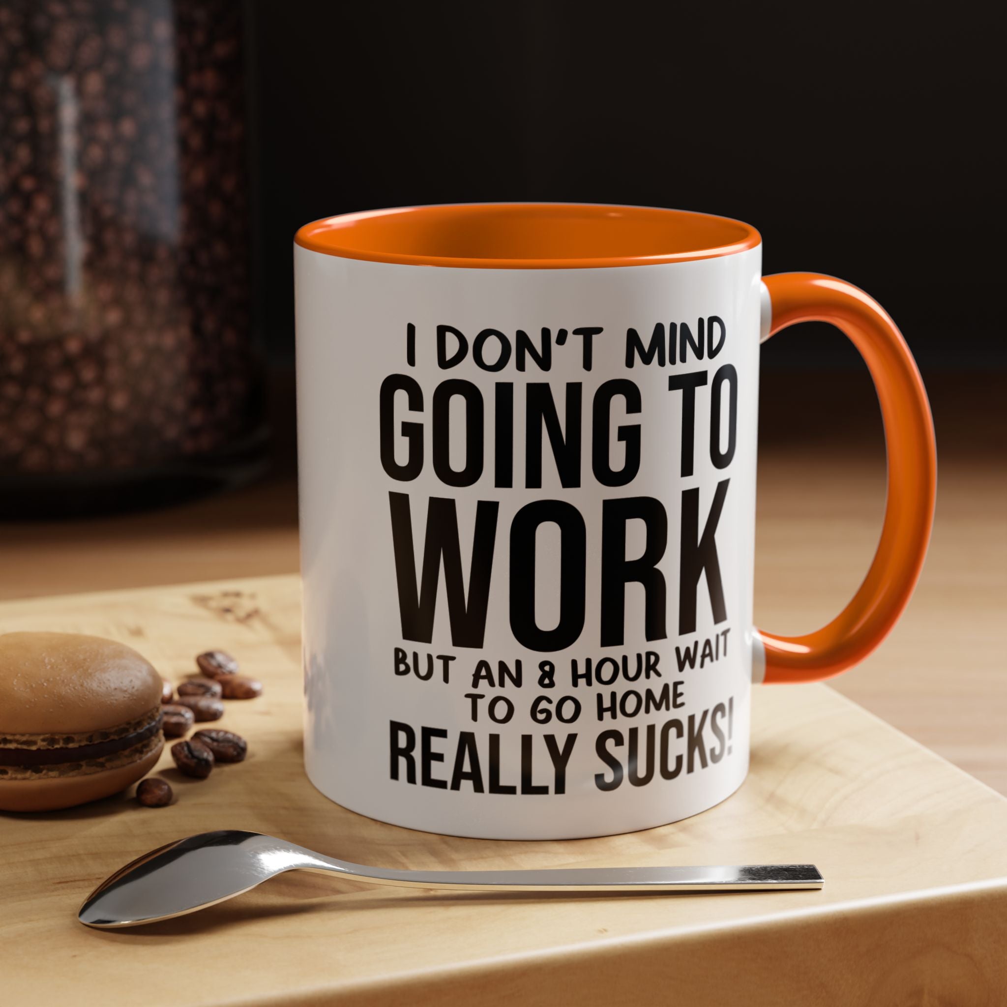 Funny Coffee Mug, Personalized Mug, I Don't Mind Going To Work But Accent Cup (11, 15oz), Gift Under 20, White Elephant