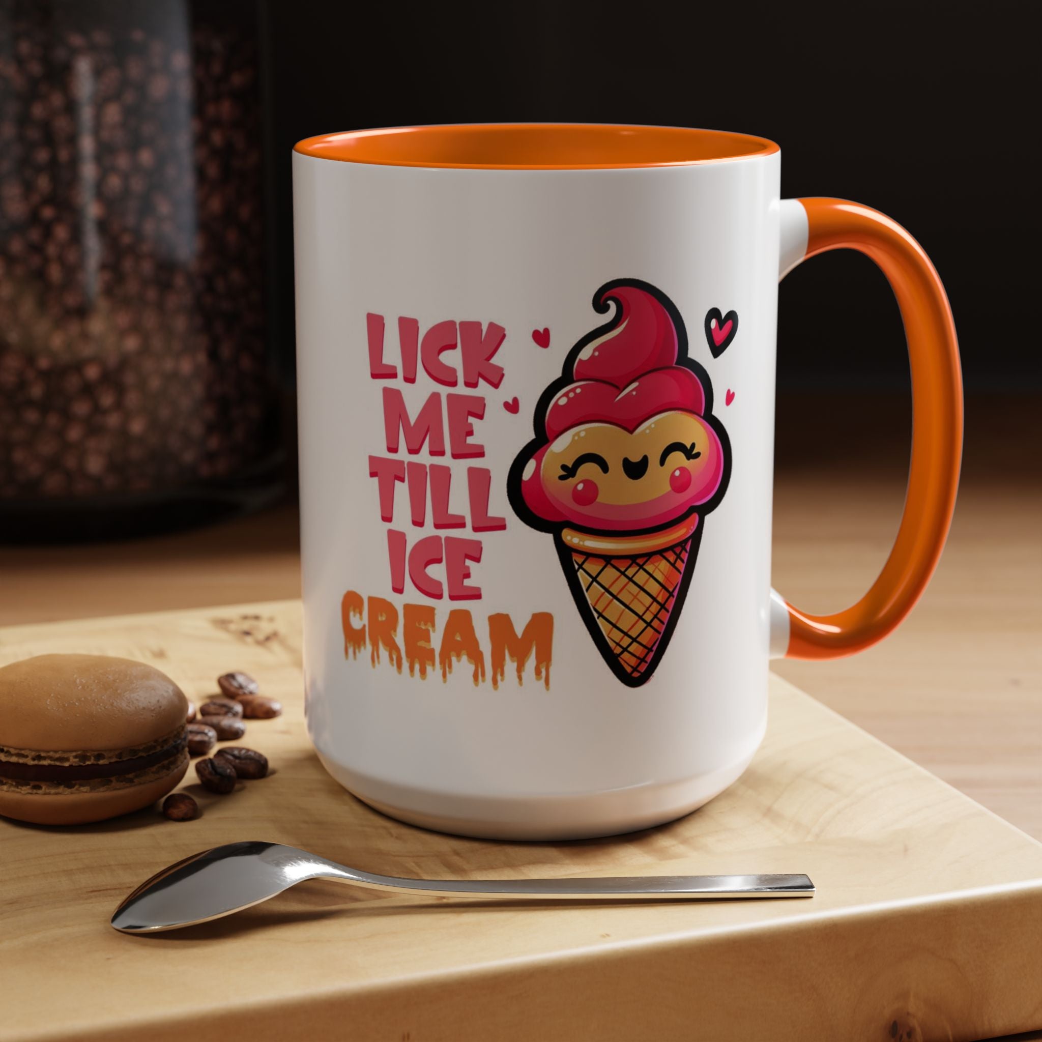 Lick Me Till Ice Cream Mug Lifestyle Mockup | Nutty Designs