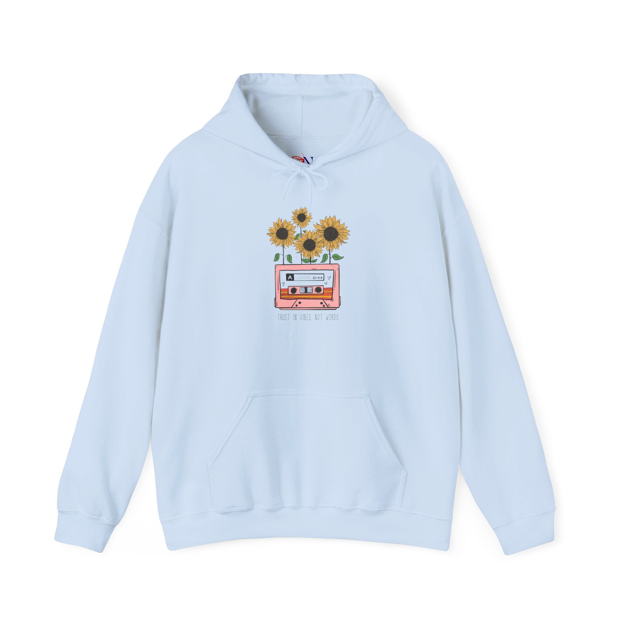 Sunflower Cassette Hoodie — Retro Floral Music Graphic Sweatshirt