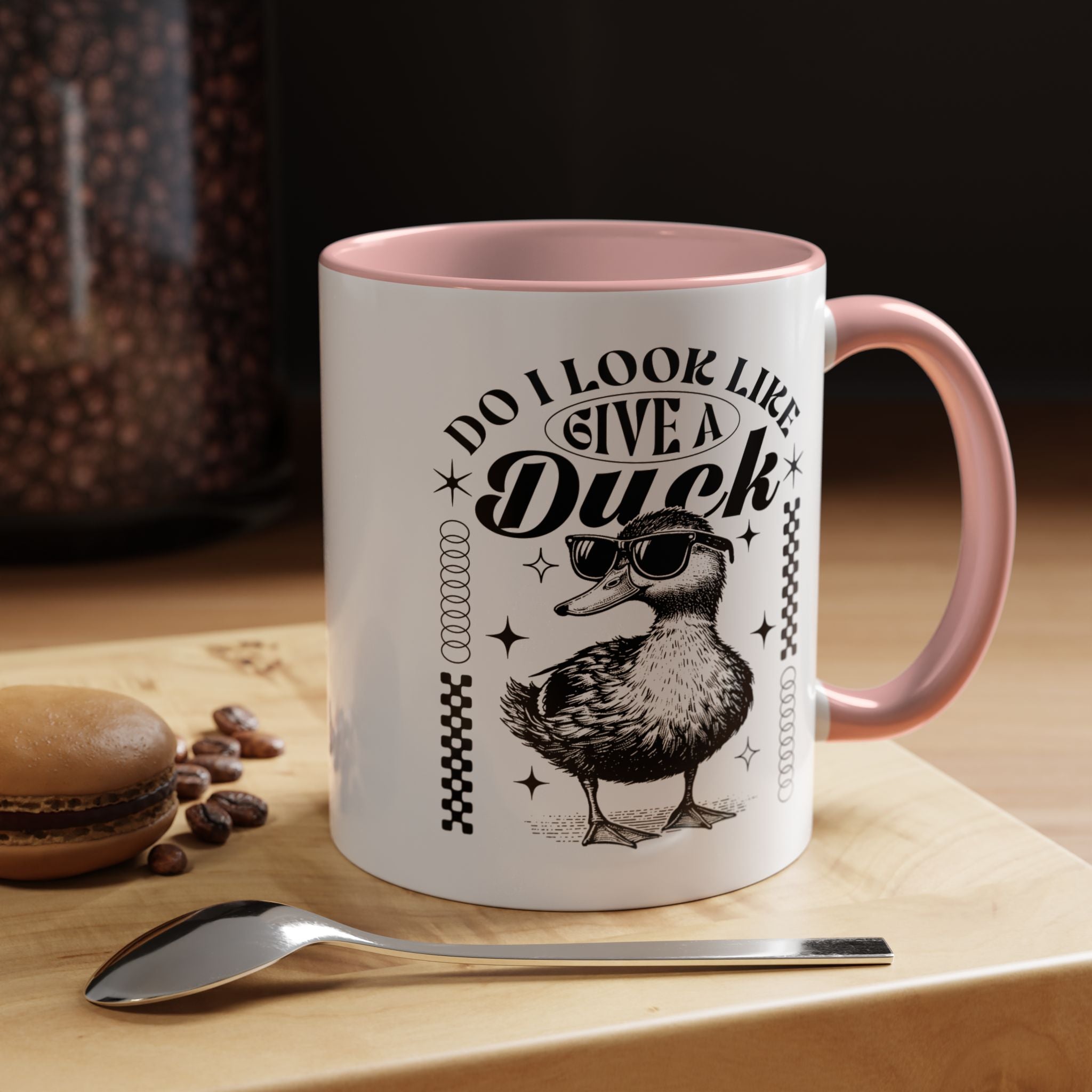 Funny Coffee Mug, Personalized Mug, Cute Do I Look Like I Give A Duck, Accent Cup (11, 15oz), Gift Under 20, White Elephant Animal Lover Cup
