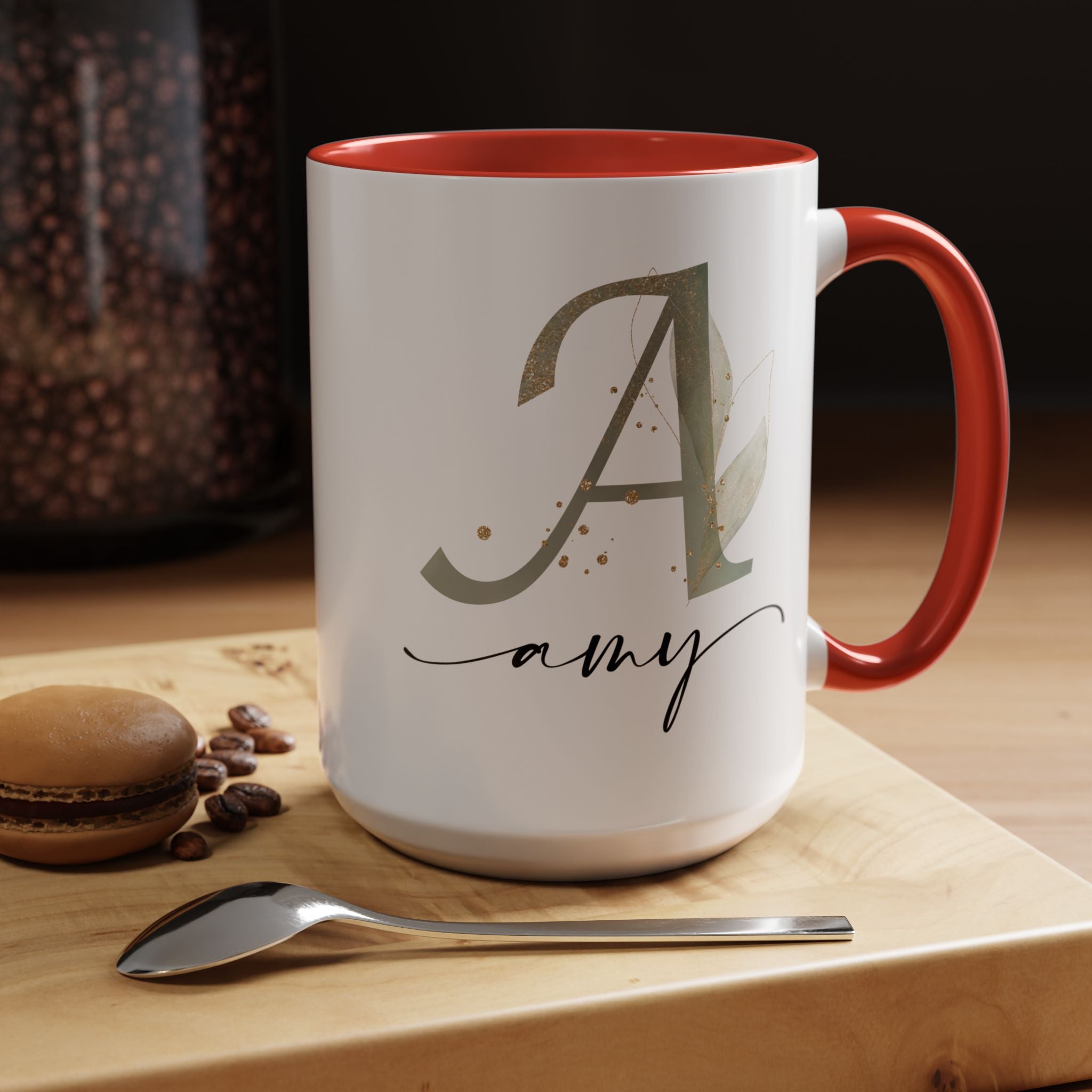 Personalized Floral Initial Coffee Mug for her, Custom Name Mug, Wedding Favor, Unique Home Décor Coffee Cup, Girlfriend Gift, Monogram Mug
