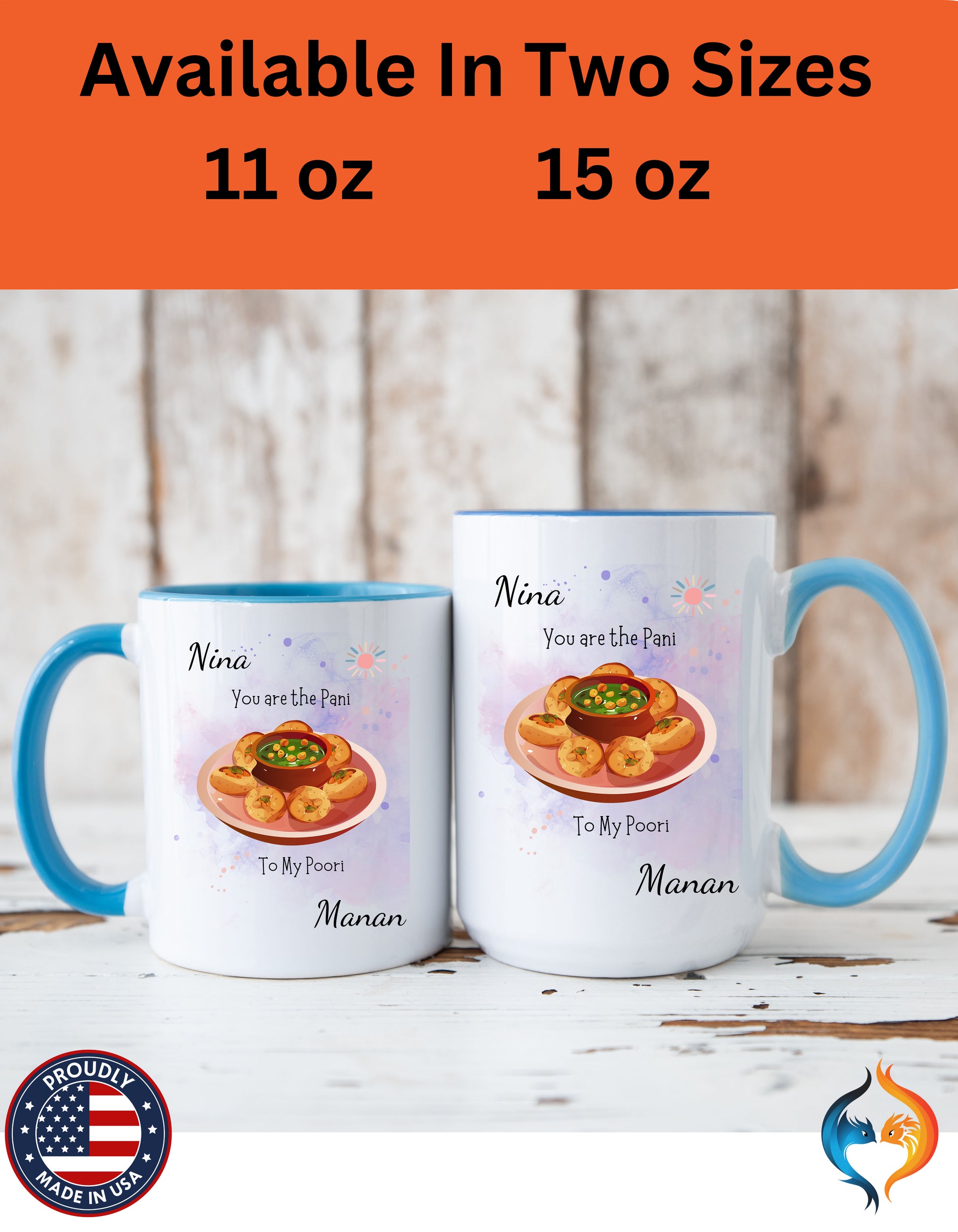 Personalized You Are The Pani To My Poori Accent Mug - Yellow accent mug