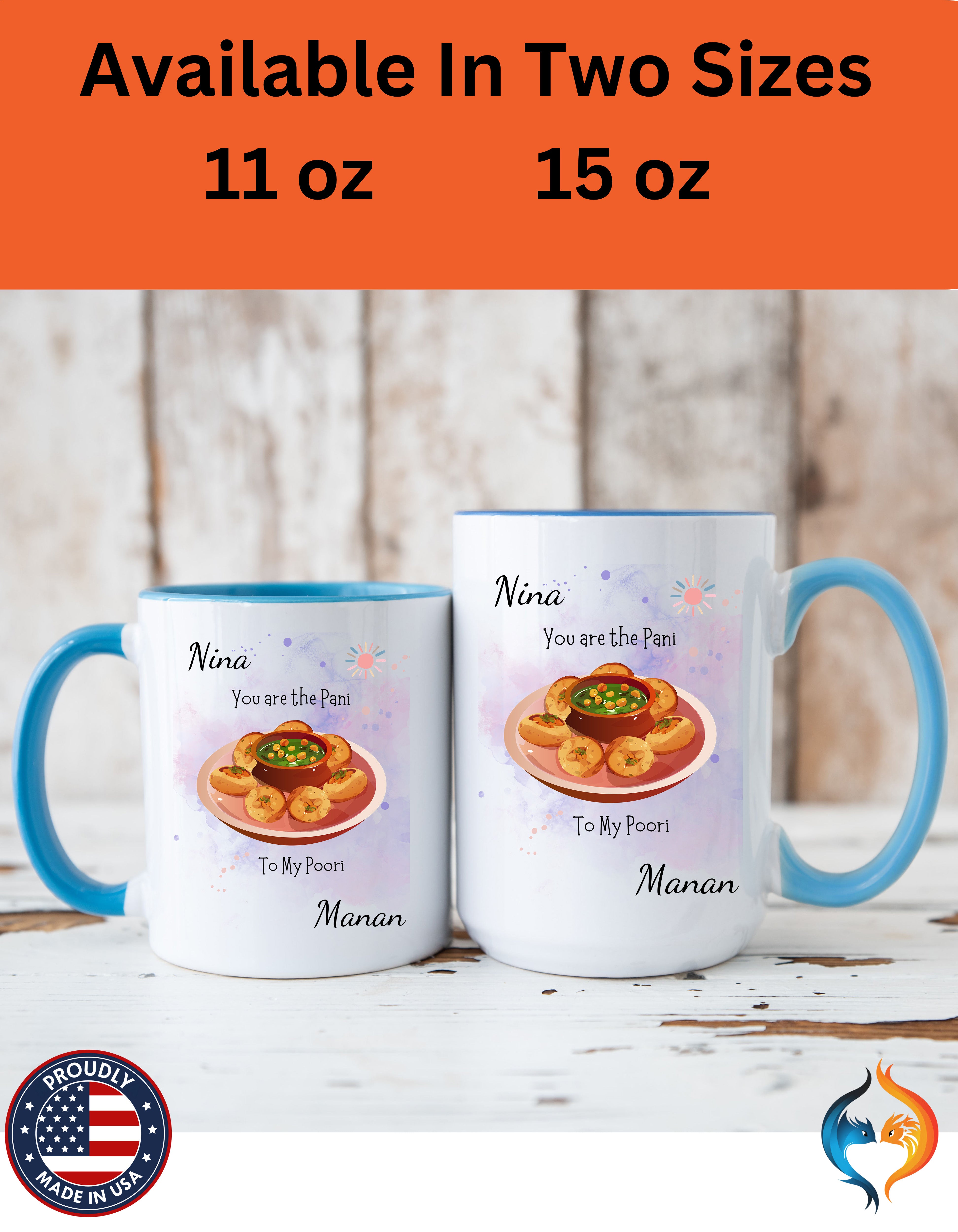 Personalized You Are The Pani To My Poori Accent Mug - Yellow accent mug